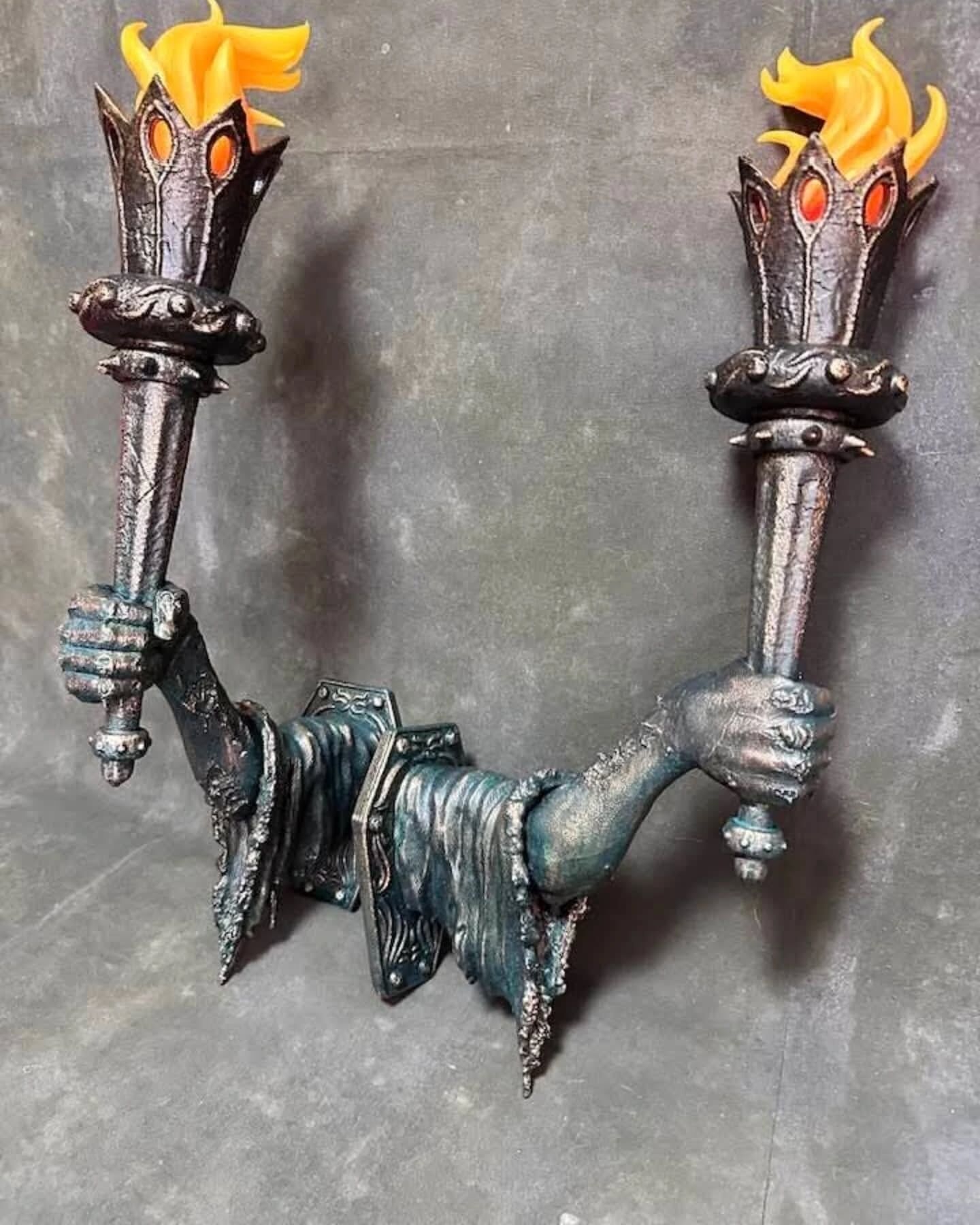 Haunted Mansion Grim Arm Torch Support 3D Printable Sculpture 3D print model_10