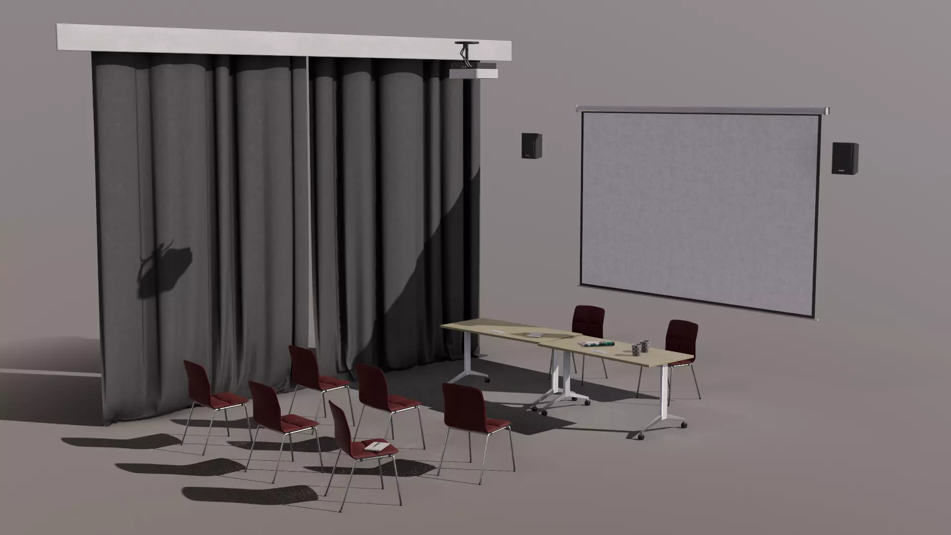 FurnitureConference Low-poly 3D model_0