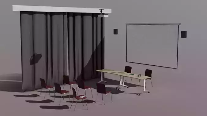 FurnitureConference Low-poly 3D model