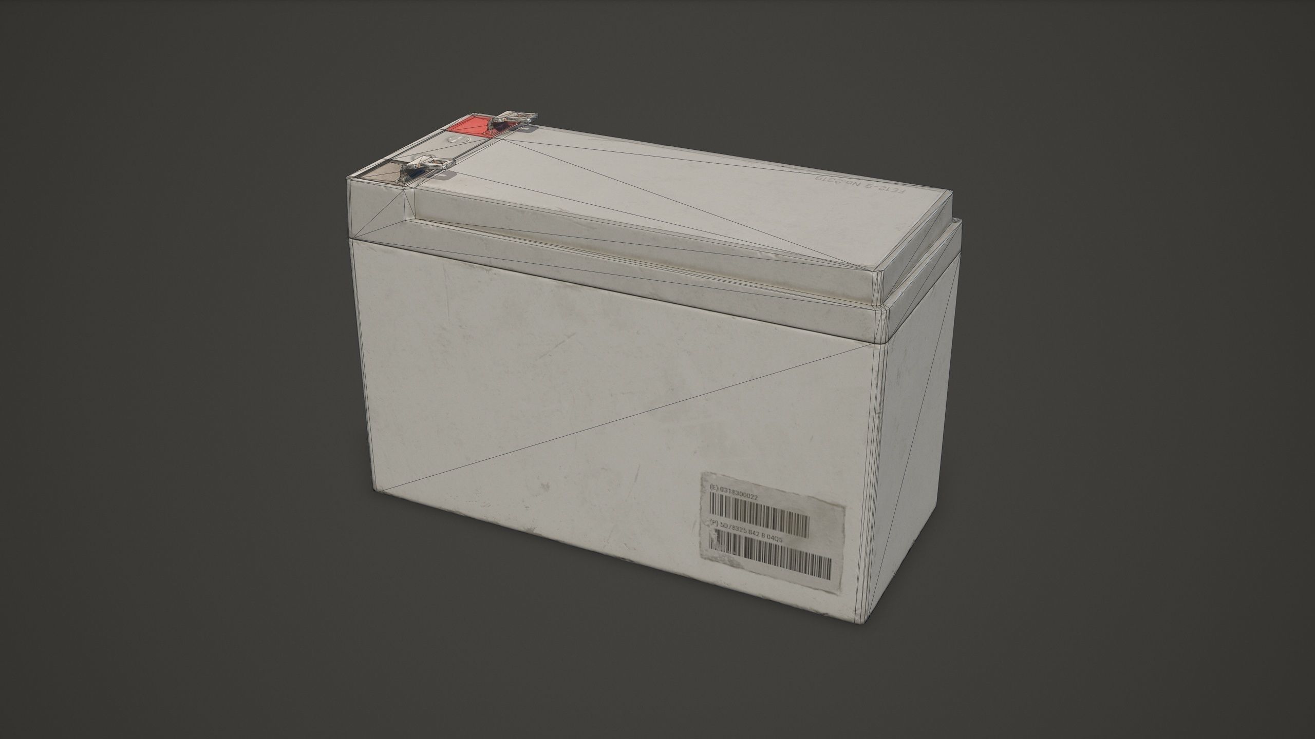 Battery FE 12 Volt - PBR Game Ready LODs Low-poly 3D model_12