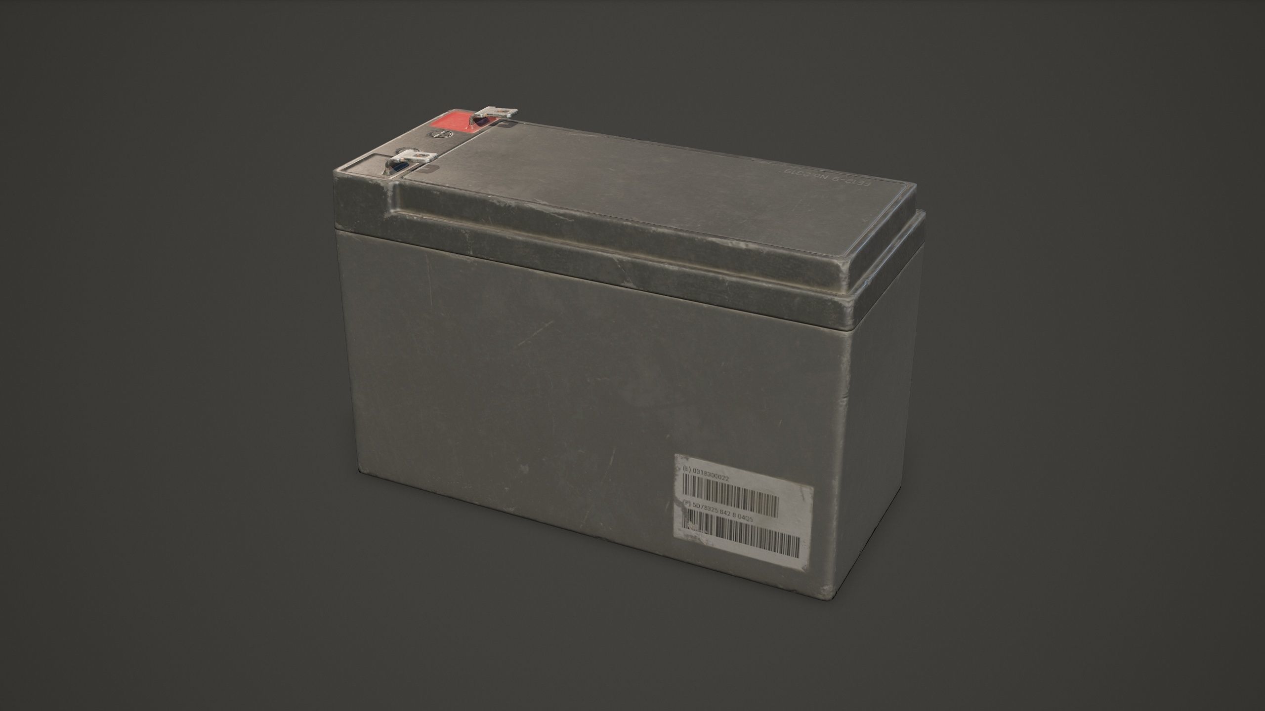 Battery FE 12 Volt - PBR Game Ready LODs Low-poly 3D model_11