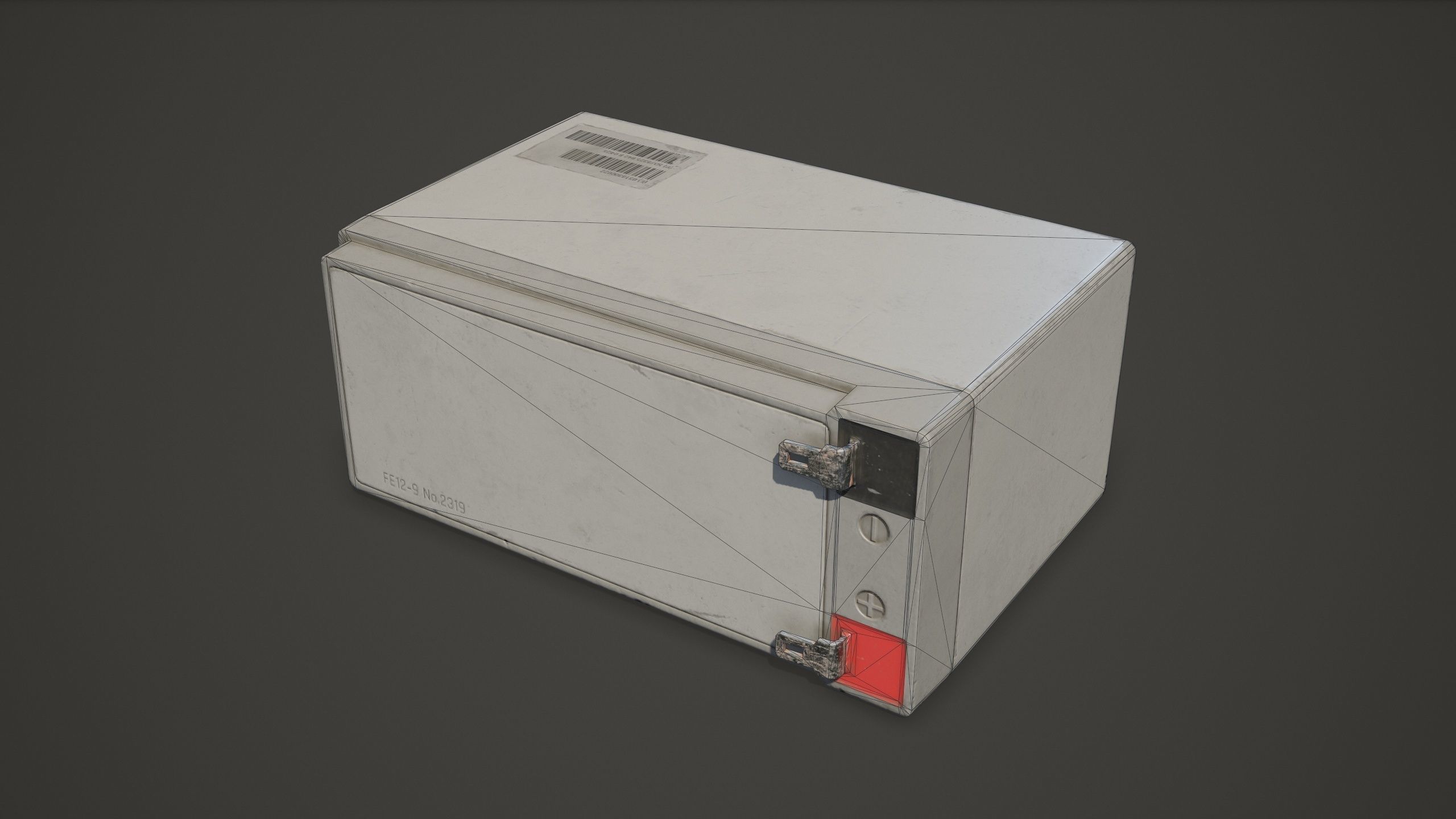 Battery FE 12 Volt - PBR Game Ready LODs Low-poly 3D model_18