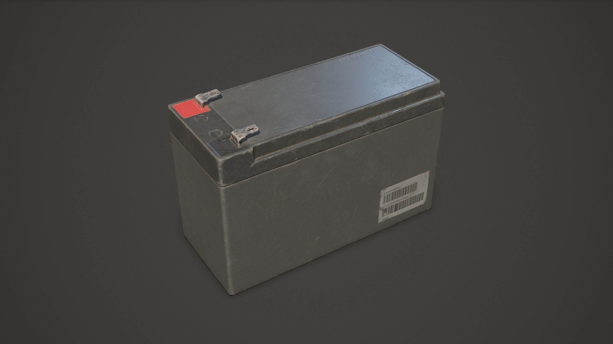 Battery FE 12 Volt - PBR Game Ready LODs Low-poly 3D model_9