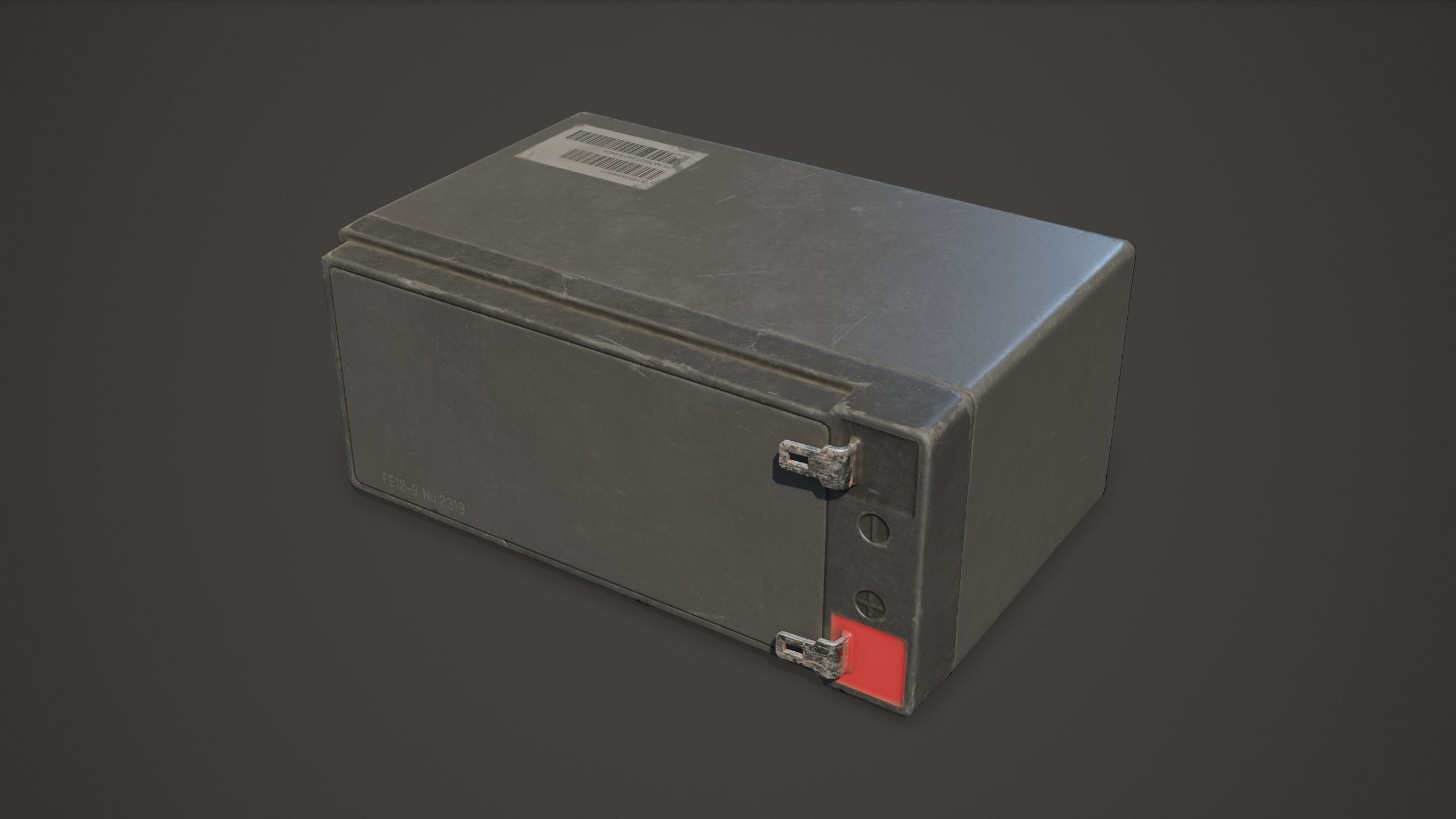 Battery FE 12 Volt - PBR Game Ready LODs Low-poly 3D model_17