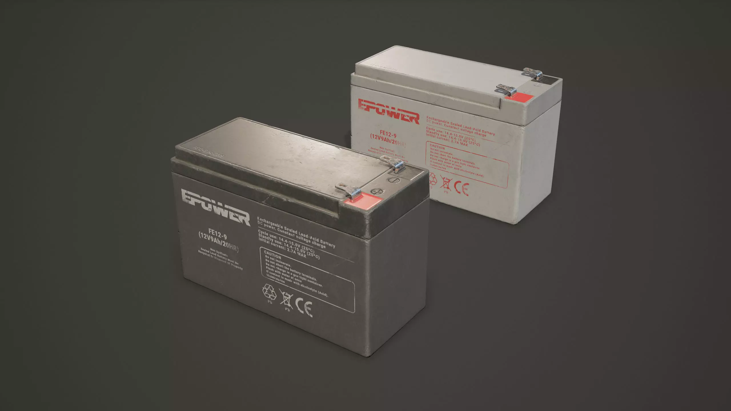 Battery FE 12 Volt - PBR Game Ready LODs Low-poly 3D model_0