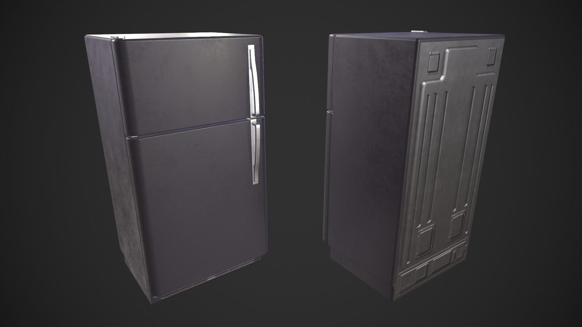 Refrigerator Low-poly 3D model_8