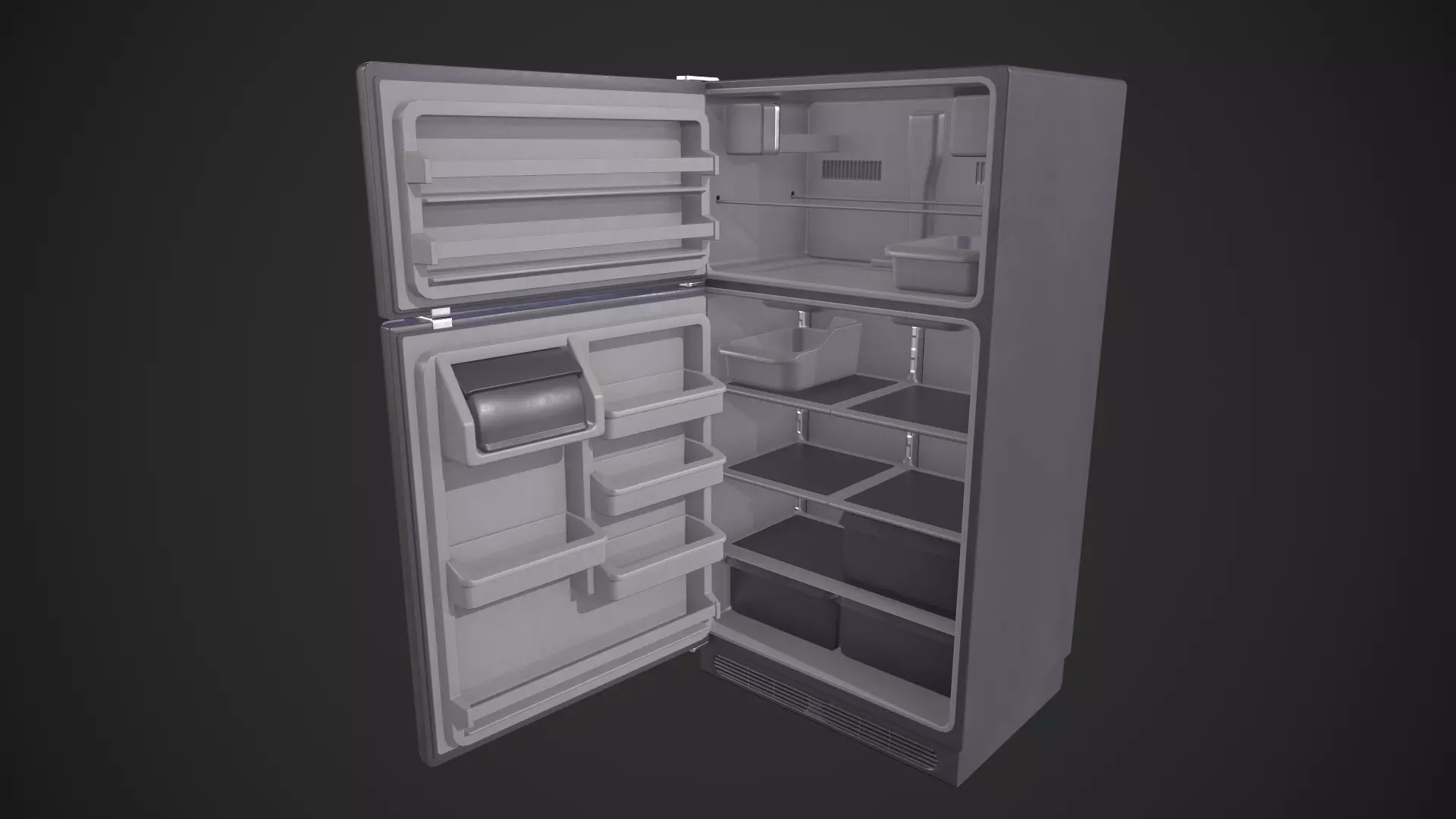 Refrigerator Low-poly 3D model_0