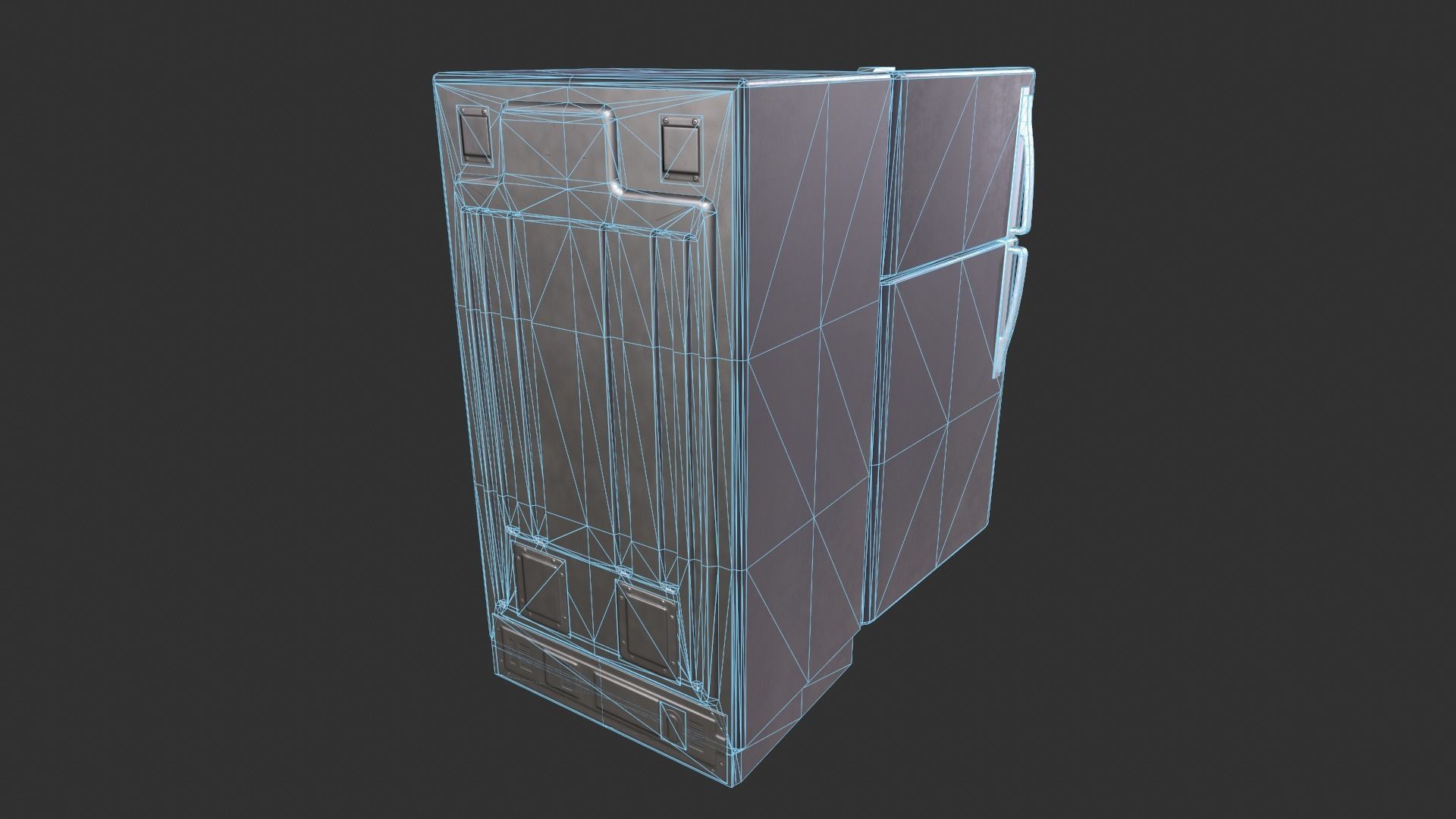 Refrigerator Low-poly 3D model_3