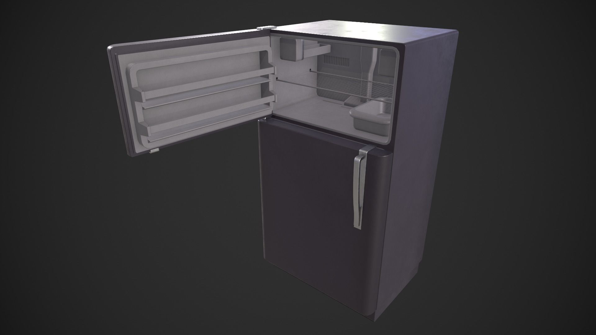 Refrigerator Low-poly 3D model_4