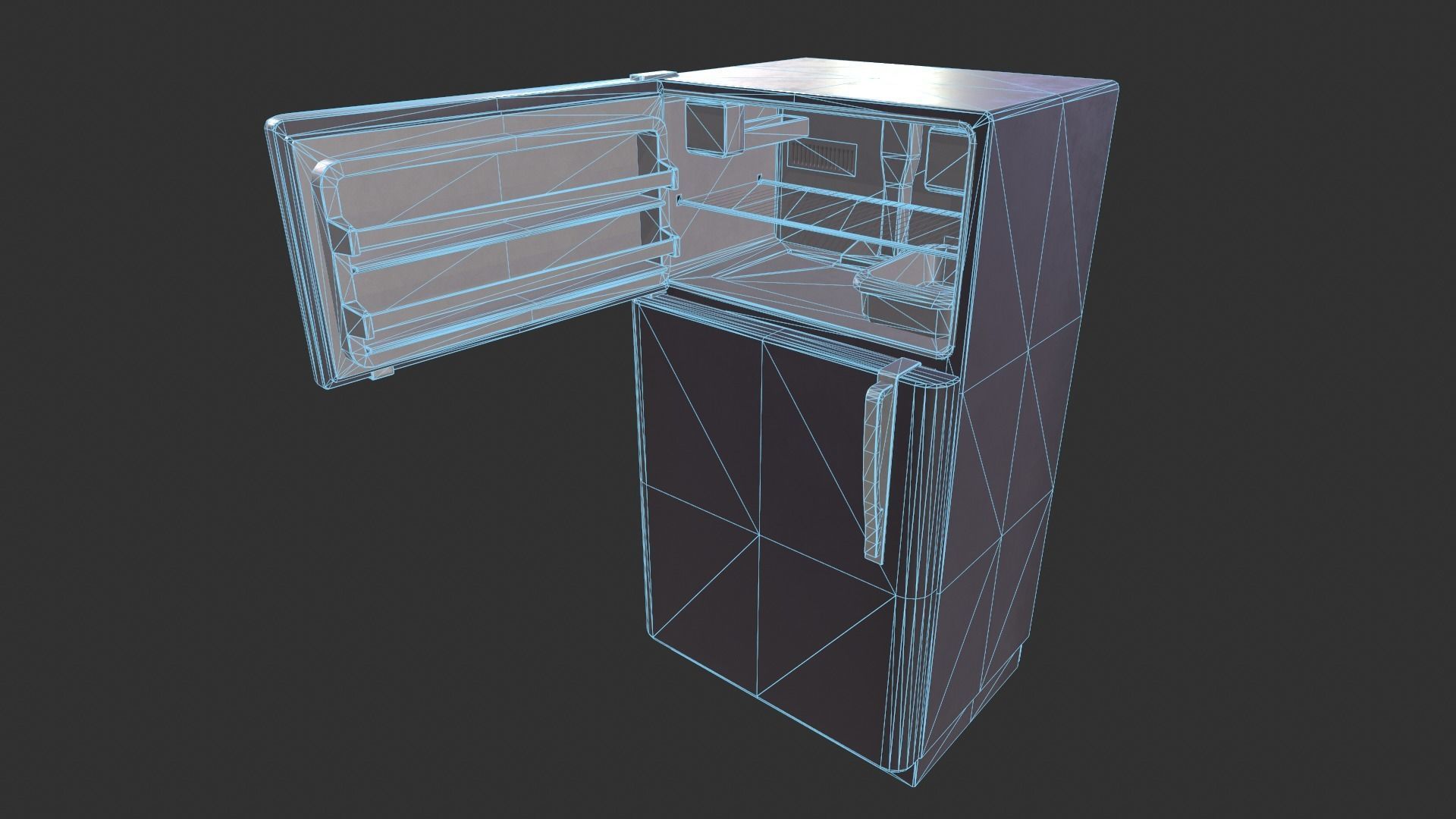 Refrigerator Low-poly 3D model_5