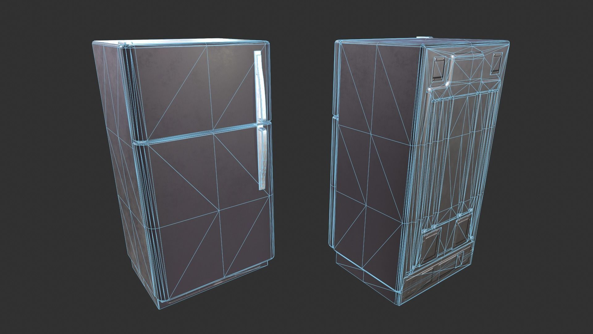 Refrigerator Low-poly 3D model_9
