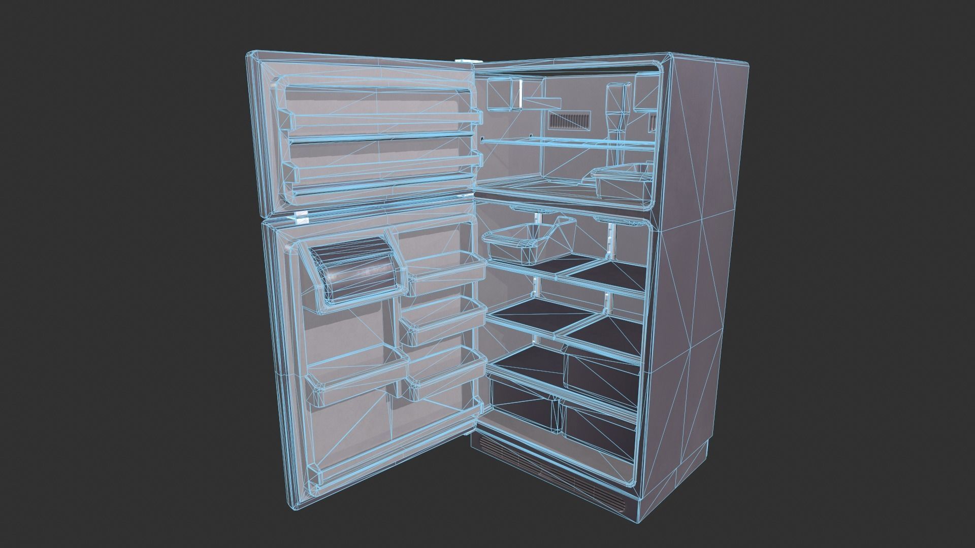 Refrigerator Low-poly 3D model_1