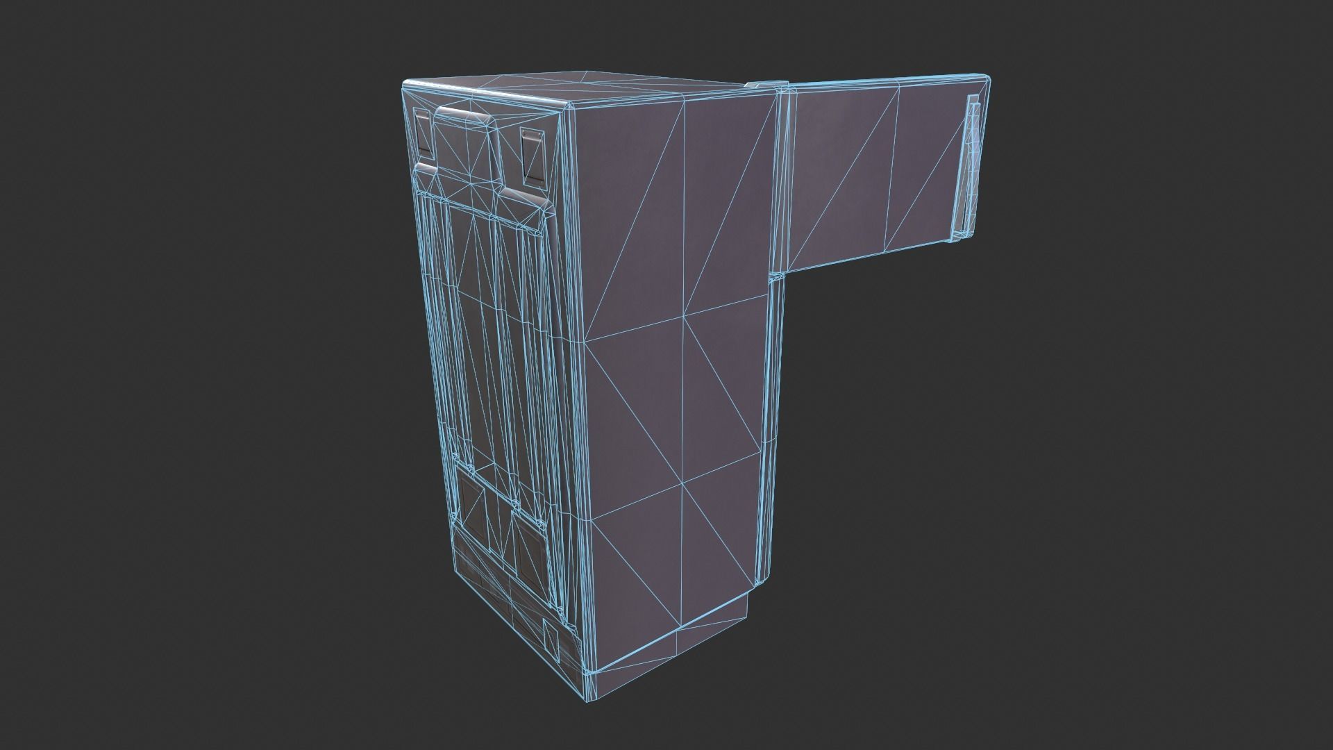 Refrigerator Low-poly 3D model_7