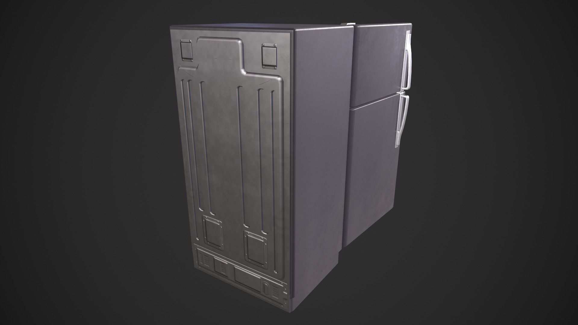 Refrigerator Low-poly 3D model_2