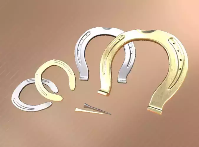 Horse Shoe Set Low-poly 3D model