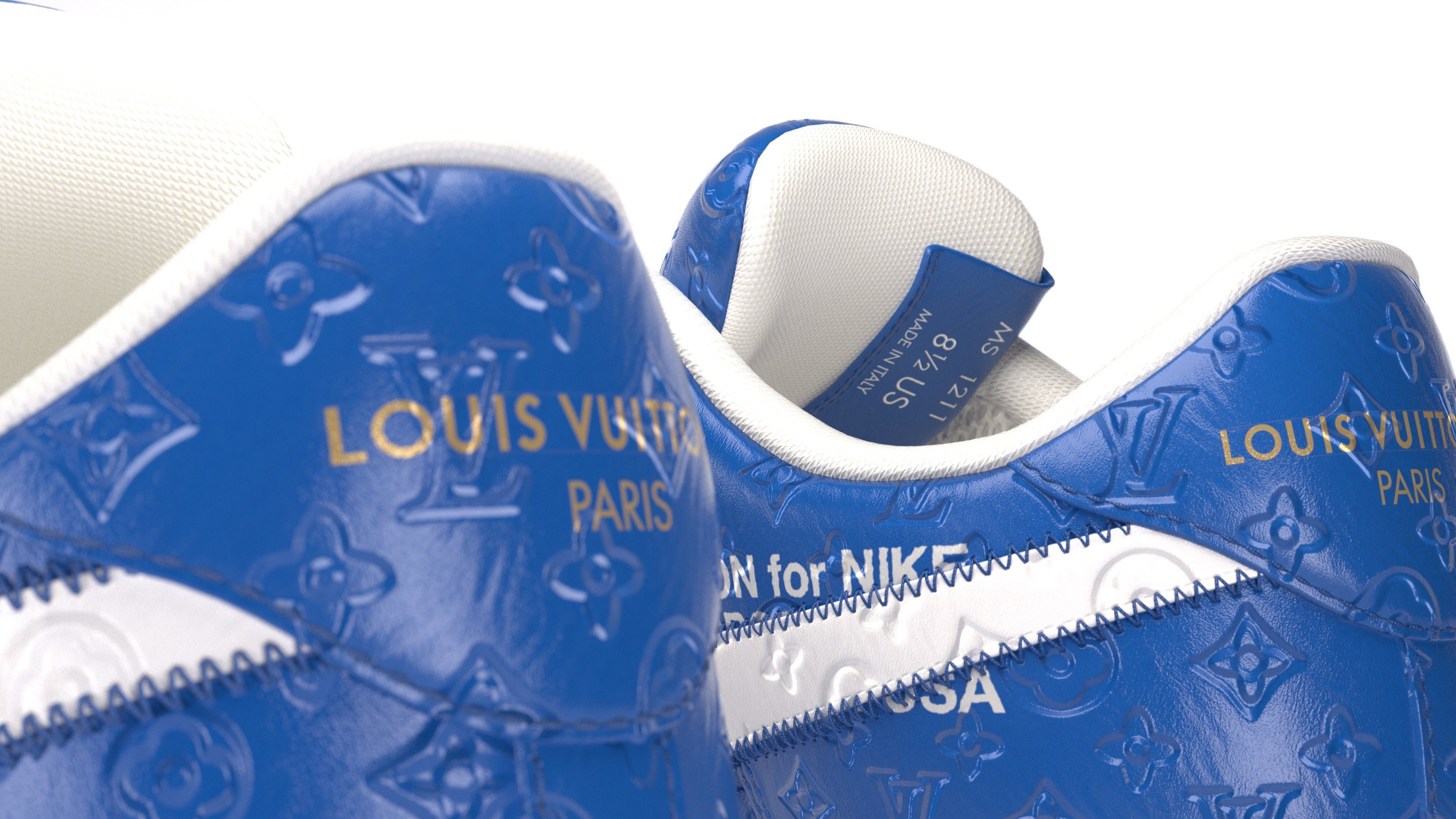 Nike Air Force 1 Louis Vuitton Colour Pack Low-poly 3D model_11