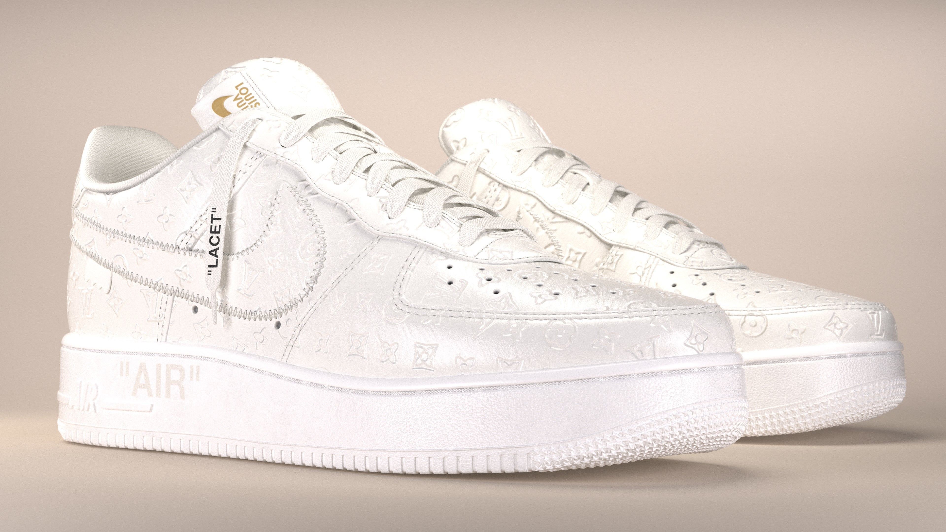 Nike Air Force 1 Louis Vuitton Colour Pack Low-poly 3D model_37