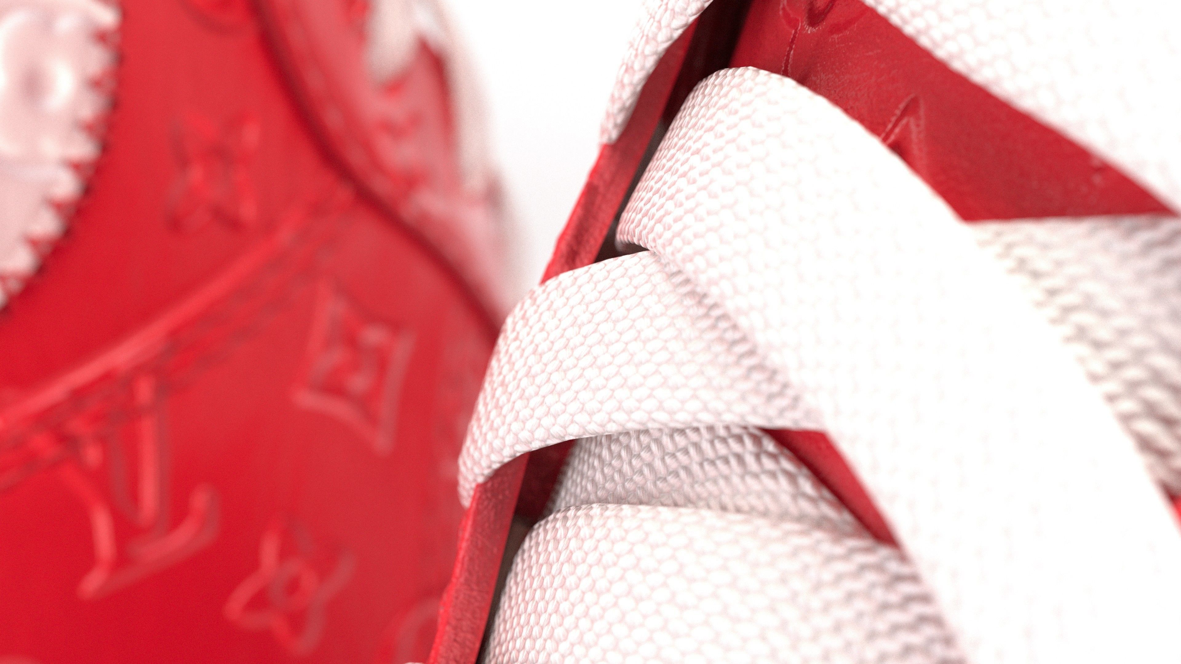 Nike Air Force 1 Louis Vuitton Colour Pack Low-poly 3D model_10