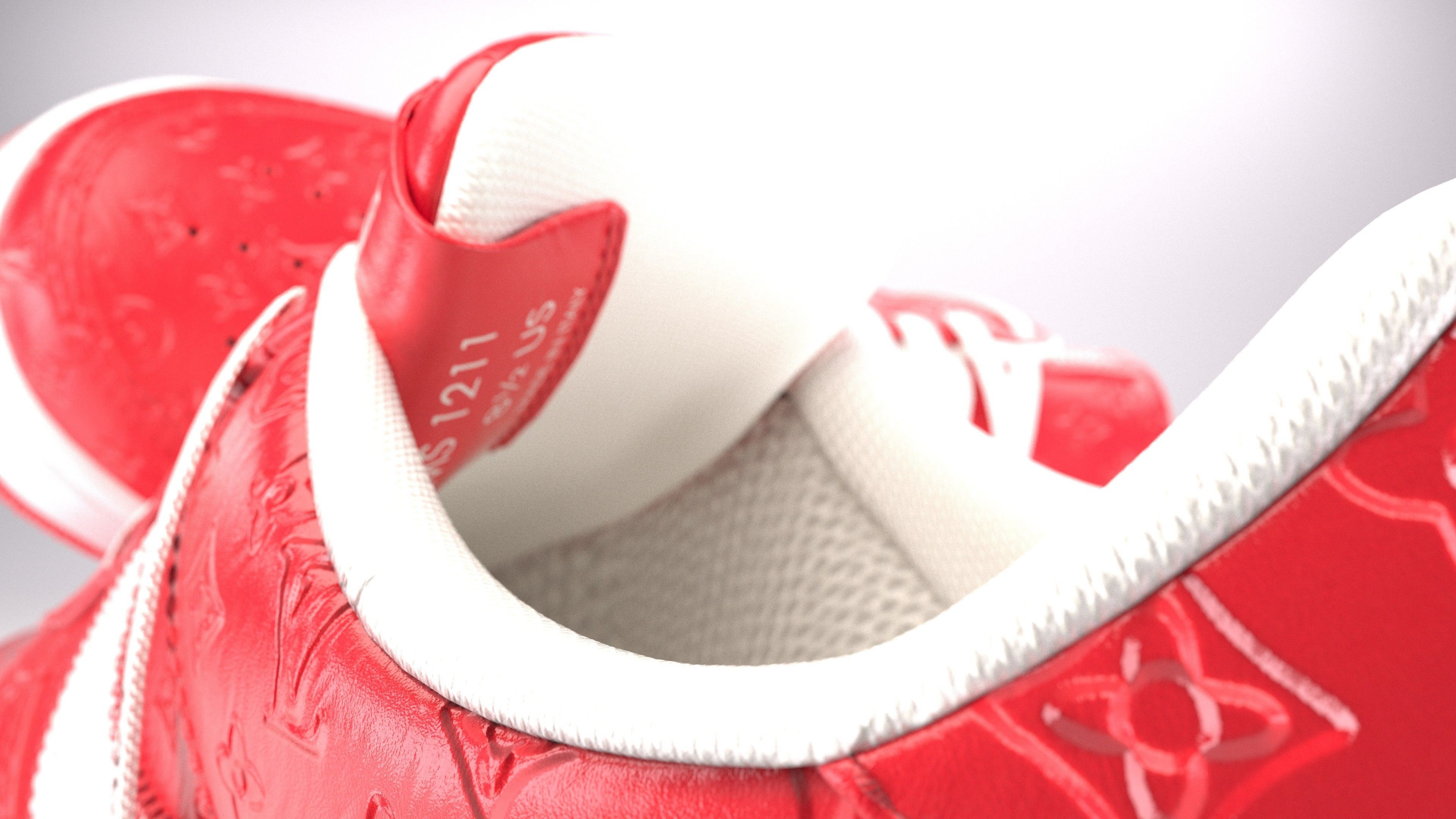 Nike Air Force 1 Louis Vuitton Colour Pack Low-poly 3D model_3