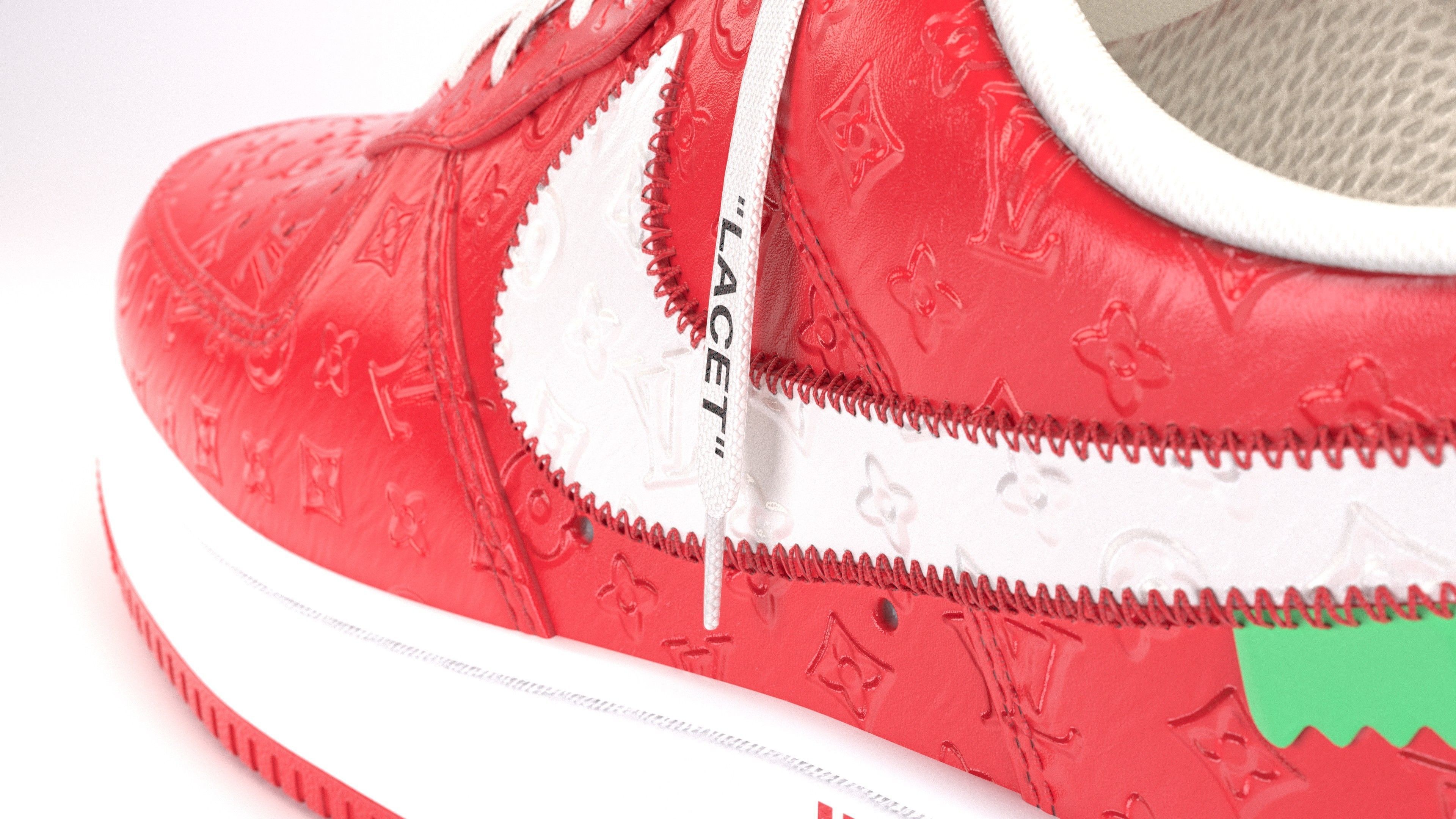 Nike Air Force 1 Louis Vuitton Colour Pack Low-poly 3D model_41