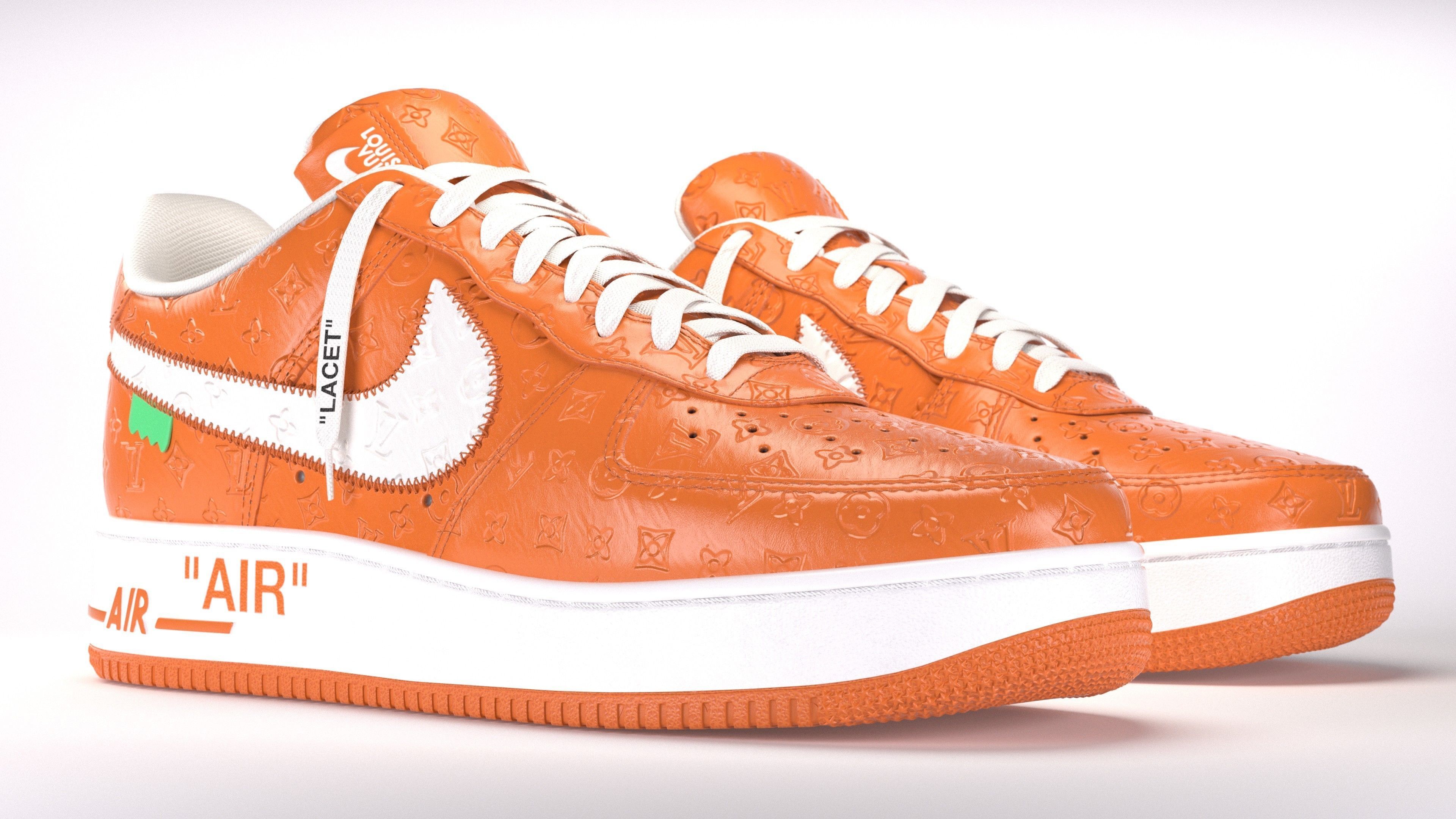 Nike Air Force 1 Louis Vuitton Colour Pack Low-poly 3D model_40