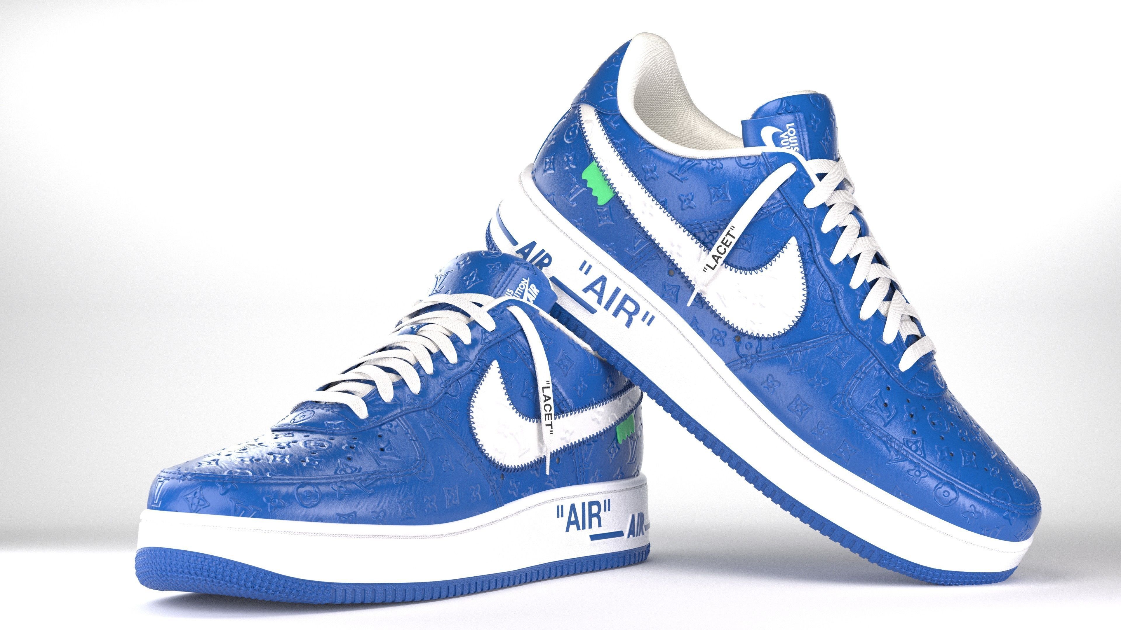 Nike Air Force 1 Louis Vuitton Colour Pack Low-poly 3D model_16