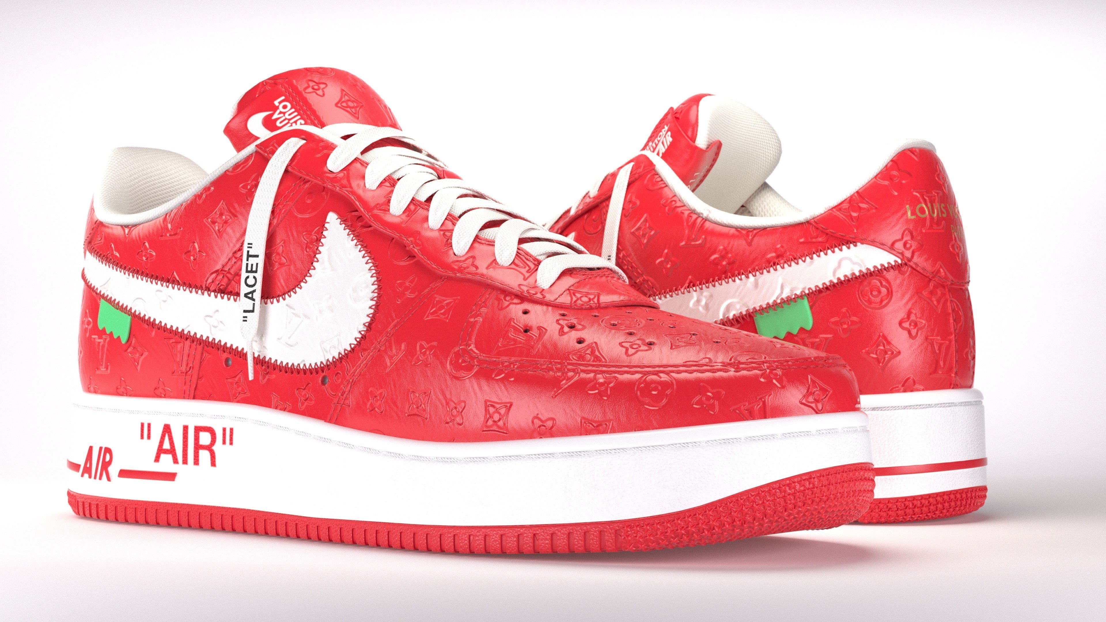 Nike Air Force 1 Louis Vuitton Colour Pack Low-poly 3D model_33