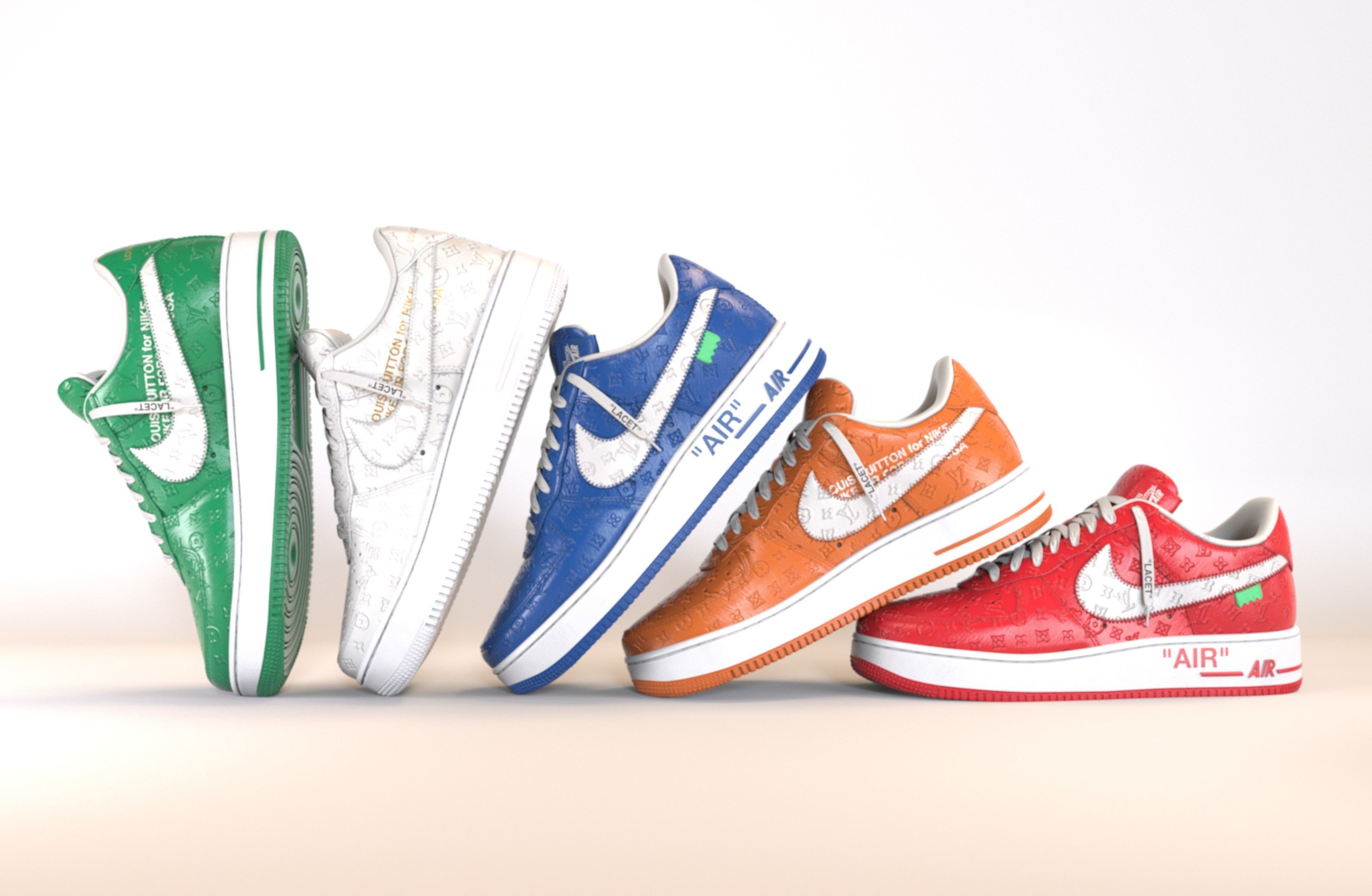 Nike Air Force 1 Louis Vuitton Colour Pack Low-poly 3D model_1