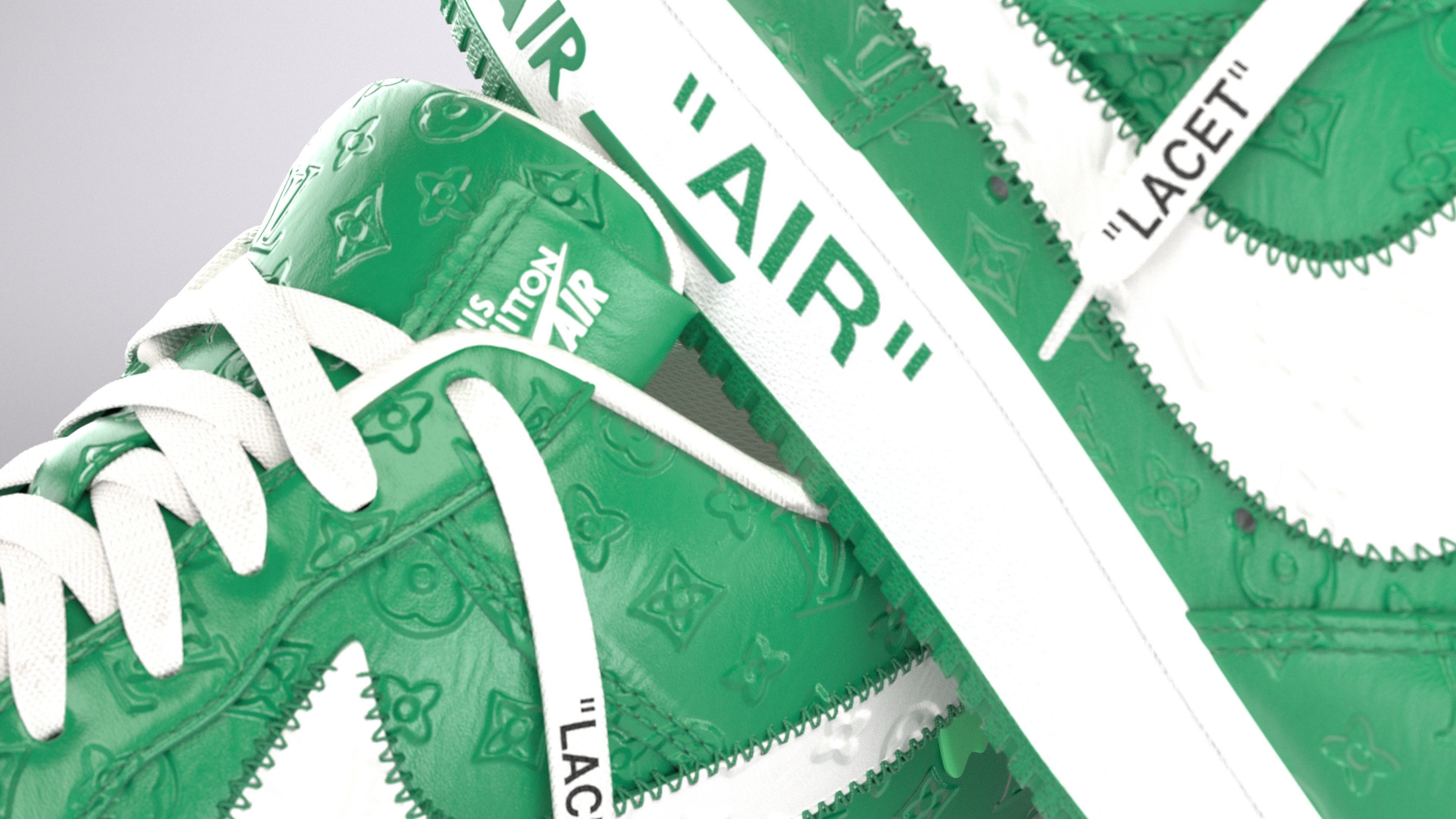 Nike Air Force 1 Louis Vuitton Colour Pack Low-poly 3D model_12