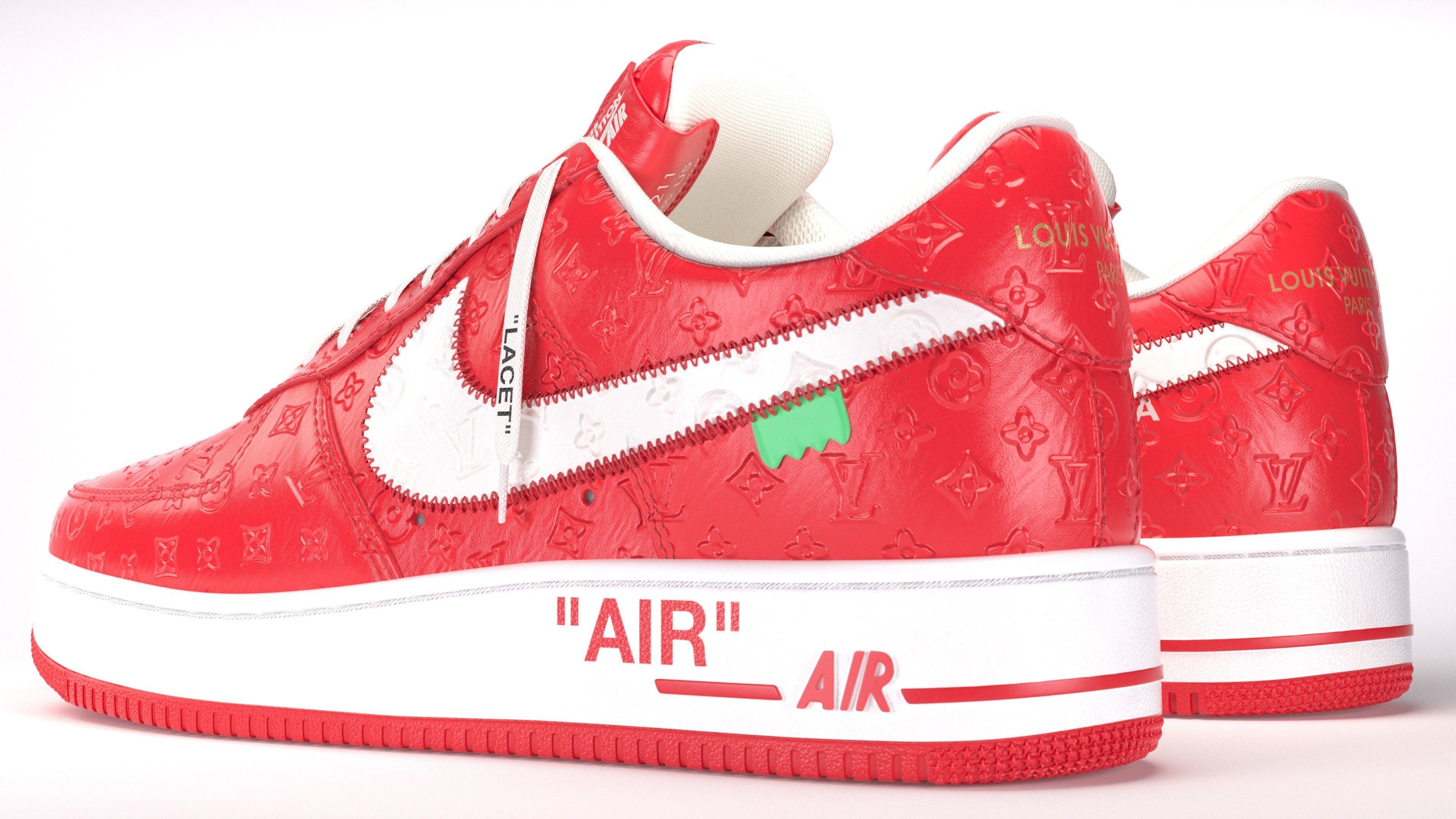 Nike Air Force 1 Louis Vuitton Colour Pack Low-poly 3D model_24