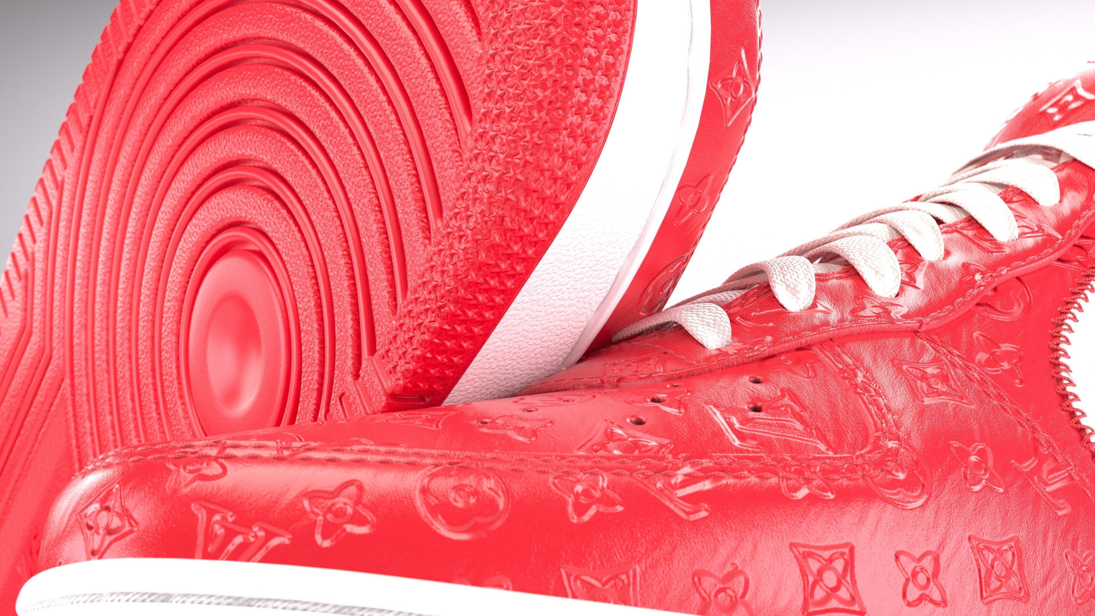 Nike Air Force 1 Louis Vuitton Colour Pack Low-poly 3D model_15