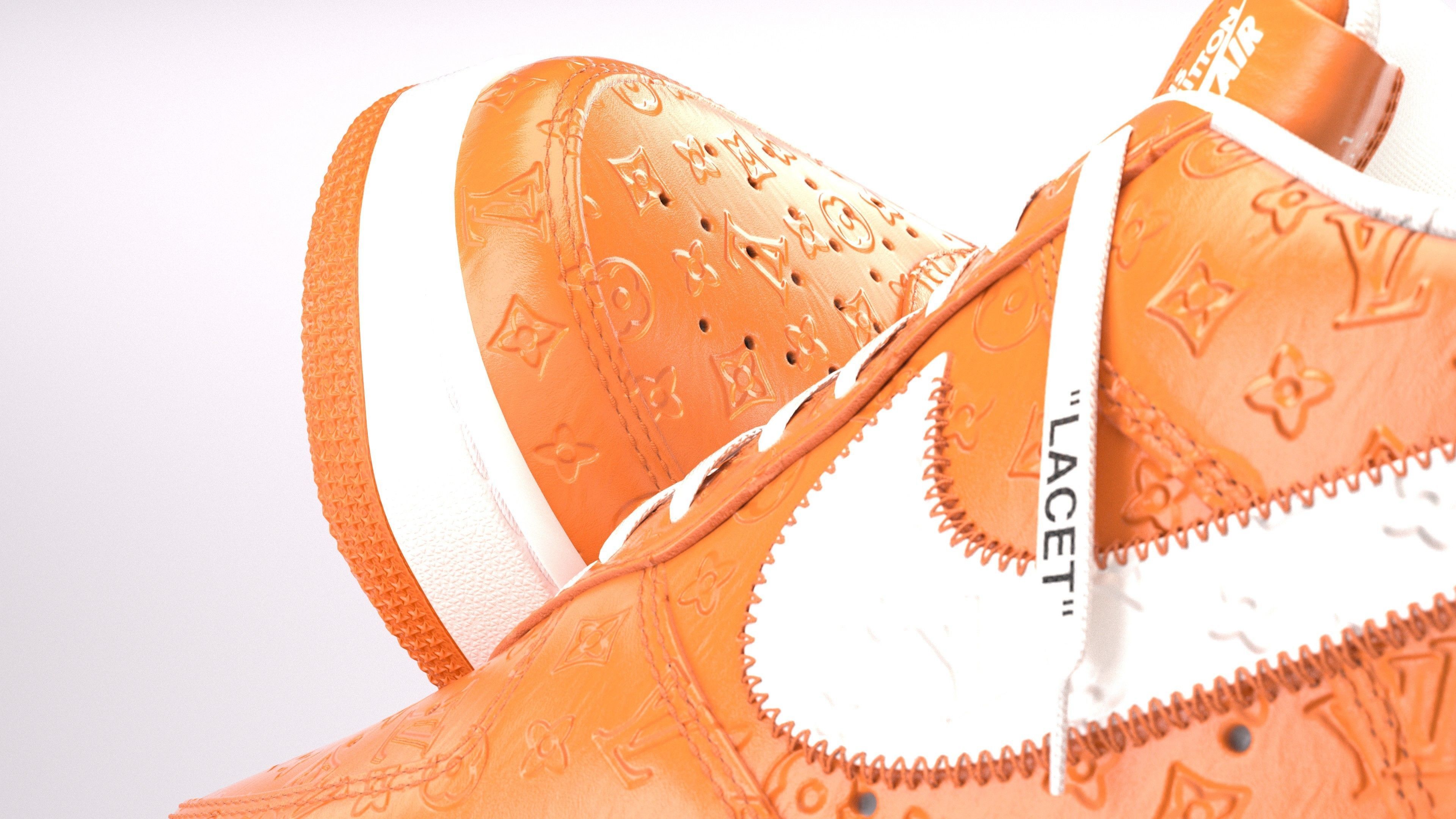 Nike Air Force 1 Louis Vuitton Colour Pack Low-poly 3D model_13