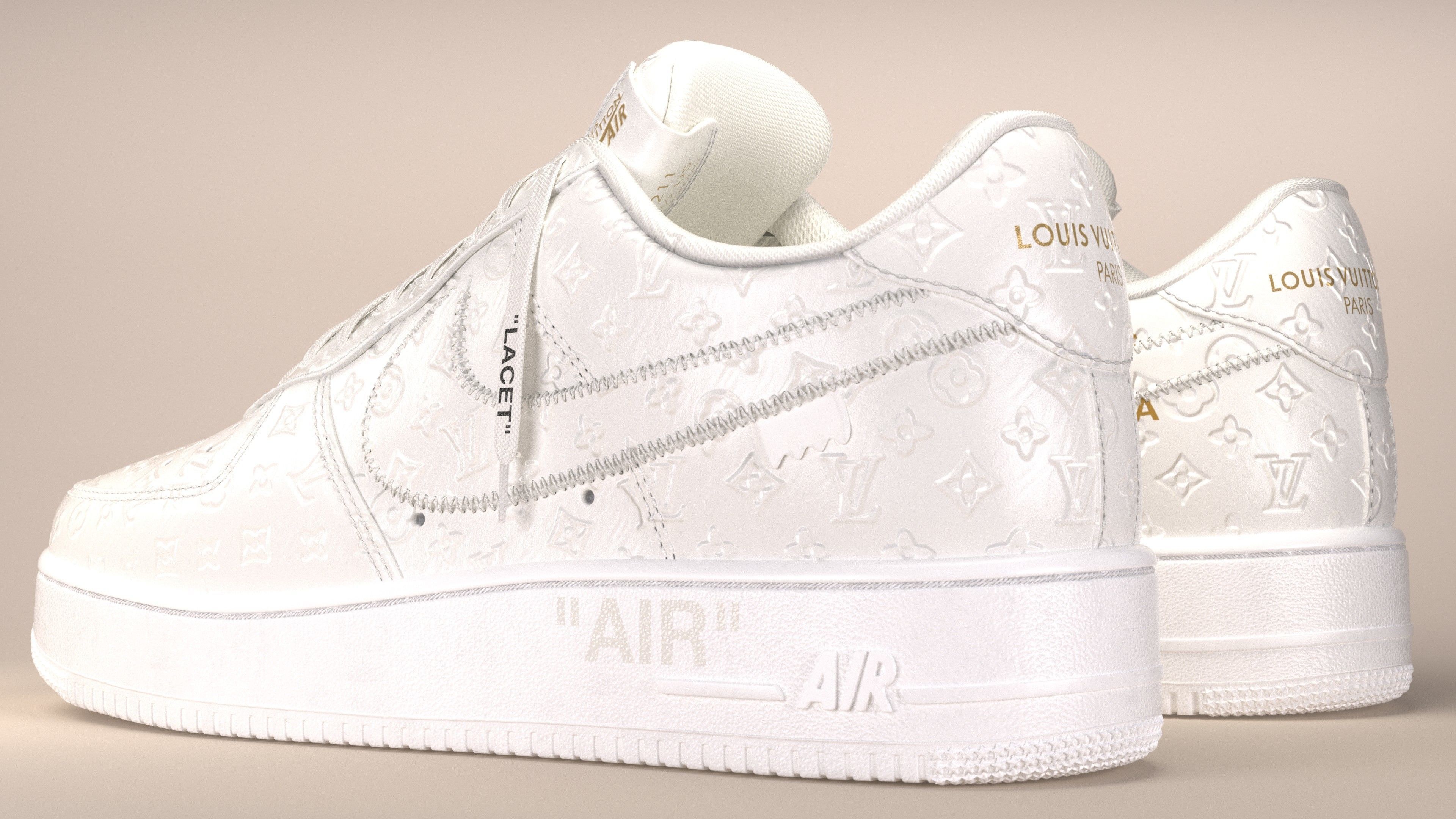 Nike Air Force 1 Louis Vuitton Colour Pack Low-poly 3D model_19