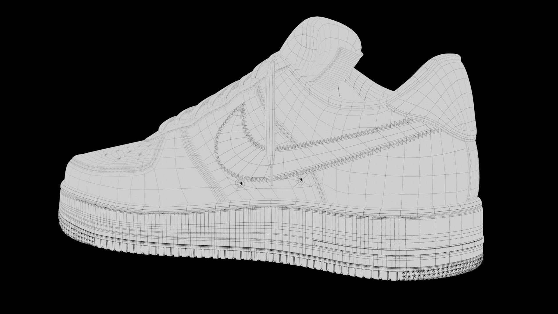 Nike Air Force 1 Louis Vuitton Colour Pack Low-poly 3D model_9