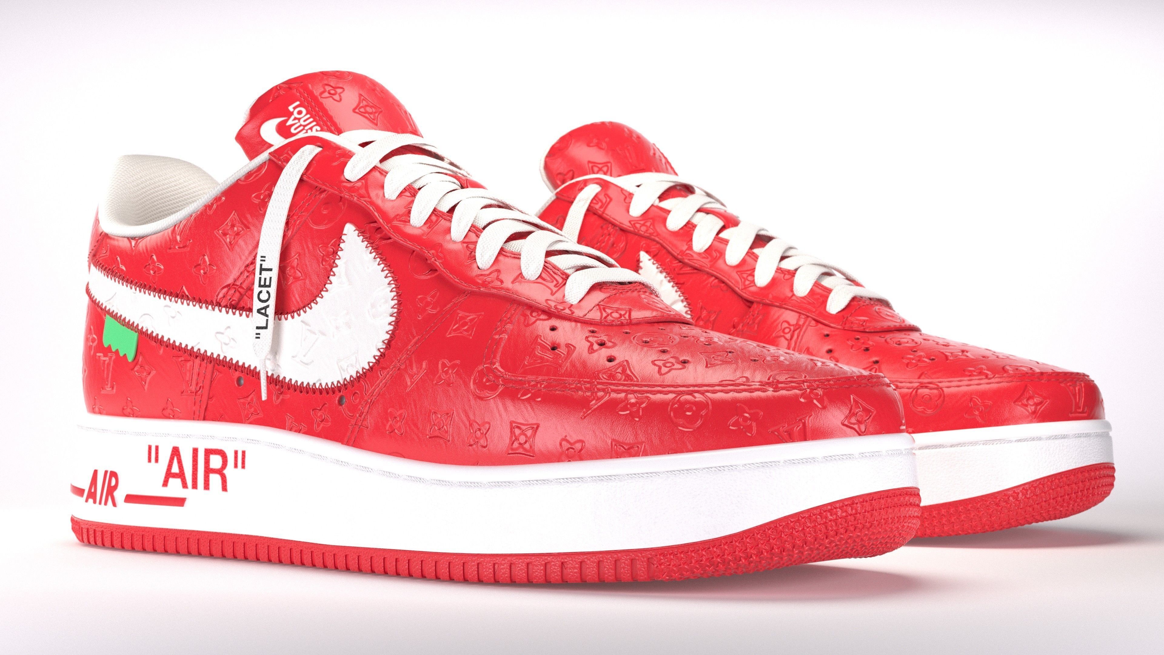Nike Air Force 1 Louis Vuitton Colour Pack Low-poly 3D model_39