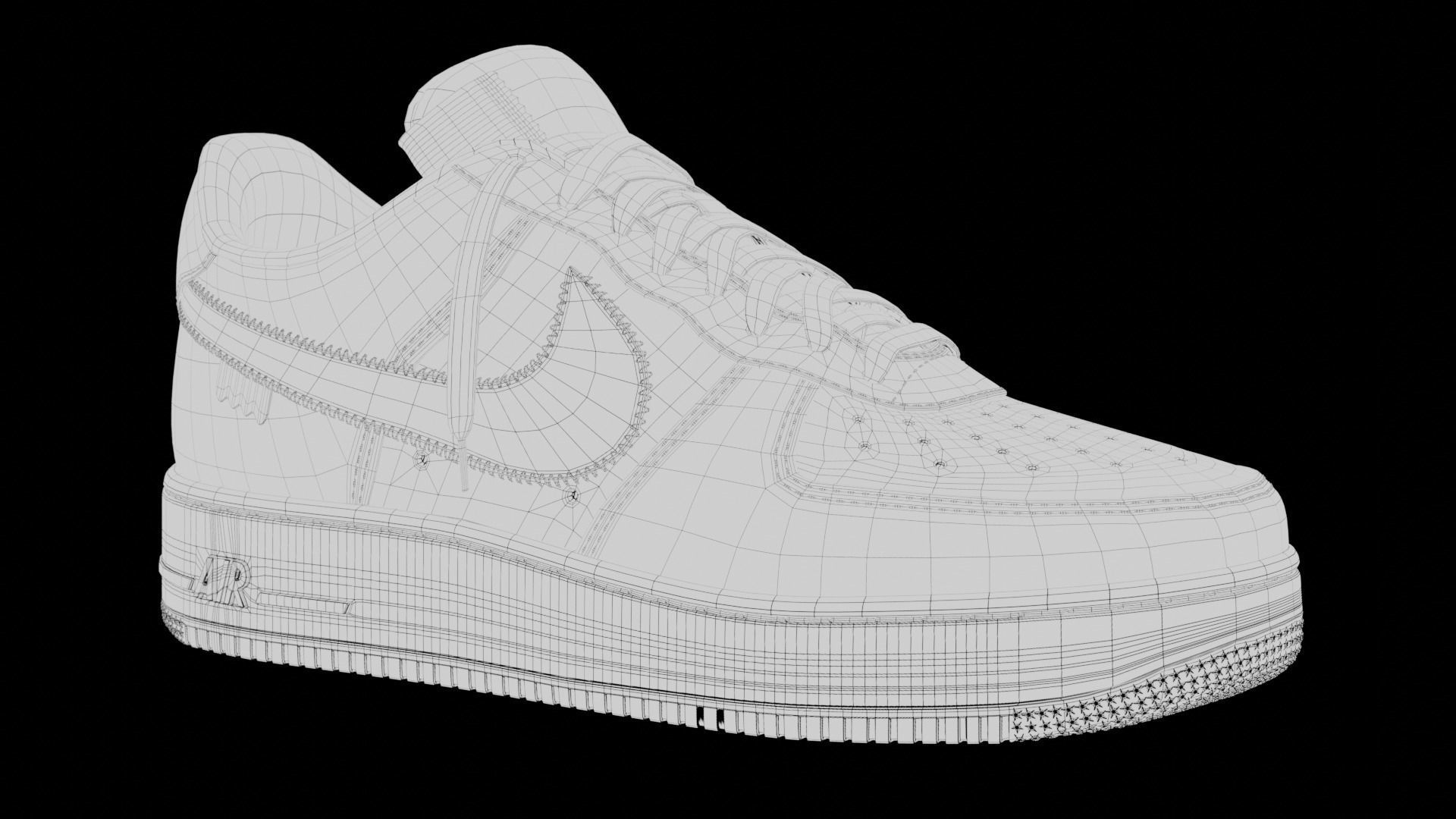 Nike Air Force 1 Louis Vuitton Colour Pack Low-poly 3D model_8