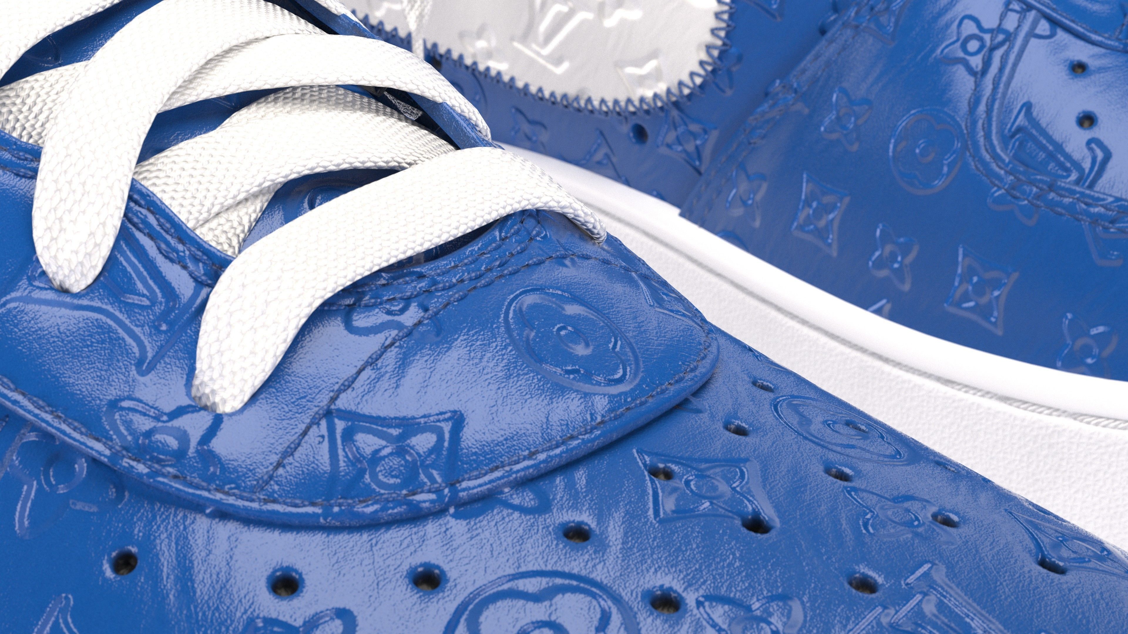 Nike Air Force 1 Louis Vuitton Colour Pack Low-poly 3D model_4