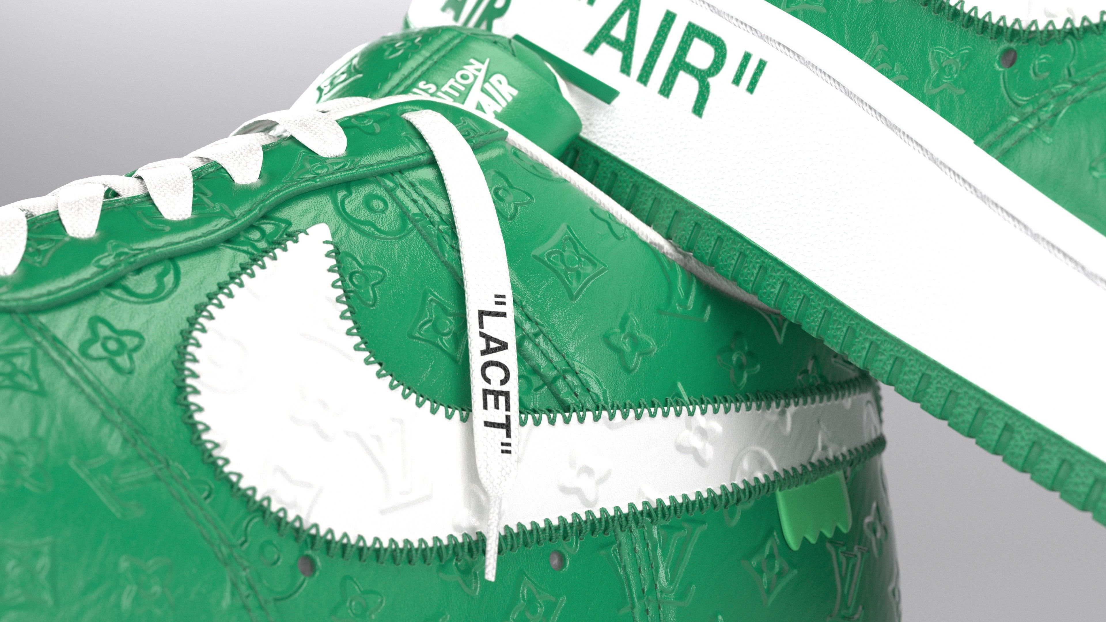 Nike Air Force 1 Louis Vuitton Colour Pack Low-poly 3D model_17