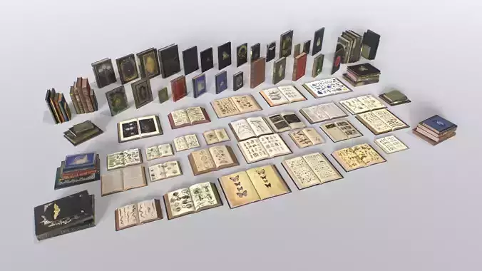 RPG Books Low-poly 3D model