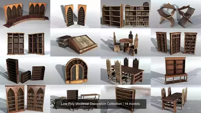 Low Poly Medieval Decoration Collection 