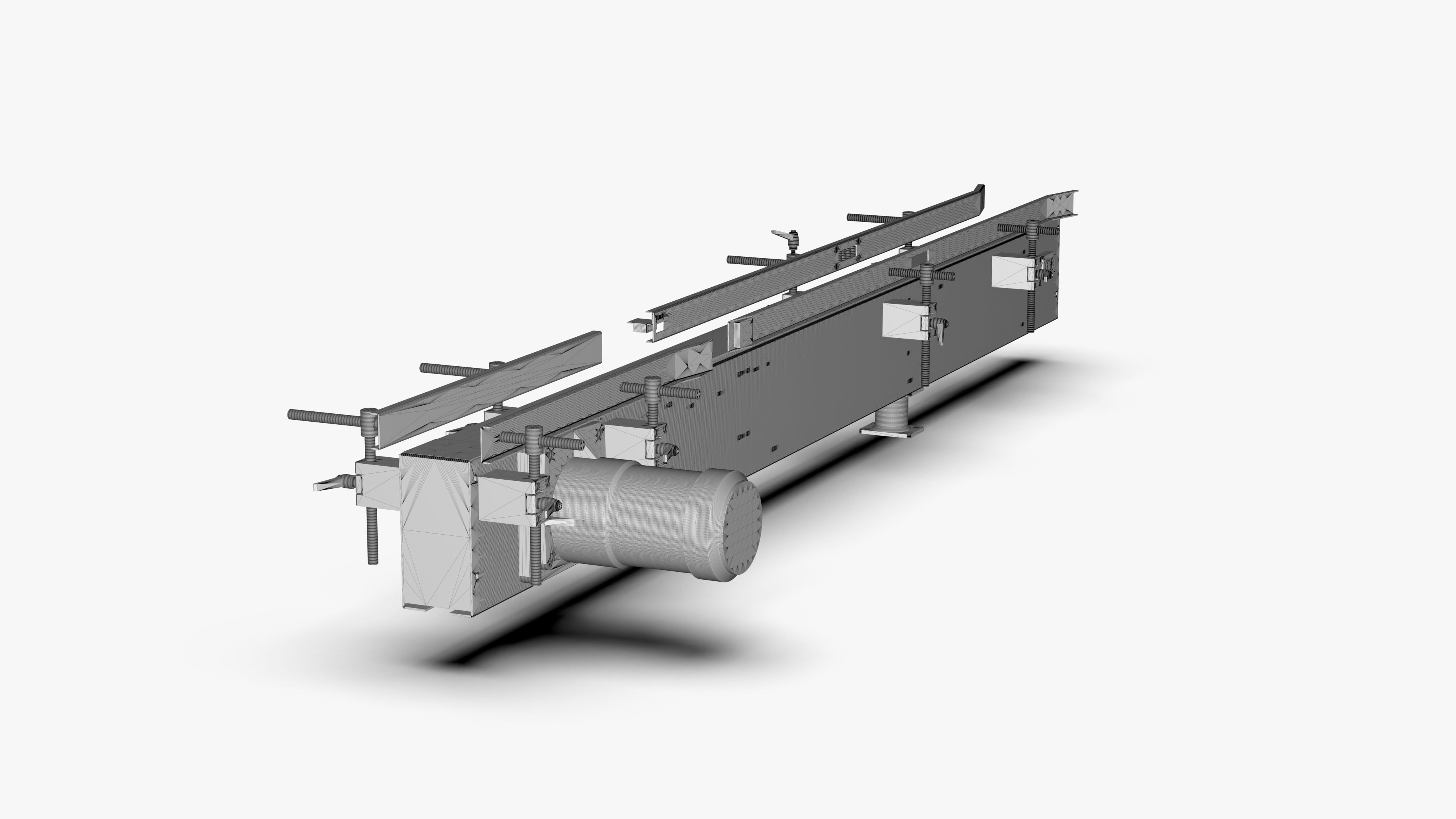 Plate Chain Conveyor Belt Free 3D model_11