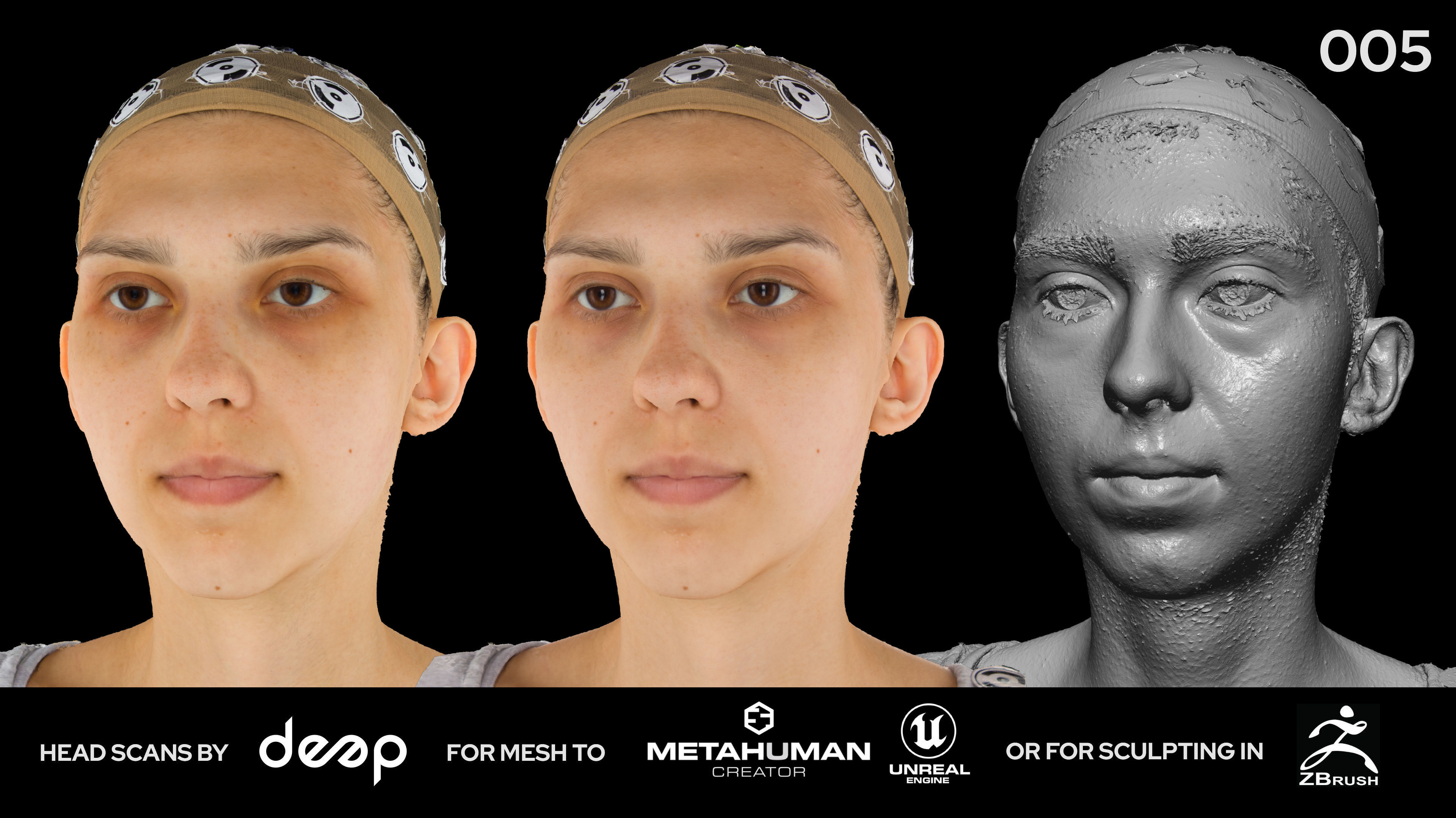 European Female 30s head scan 005 3D model_2