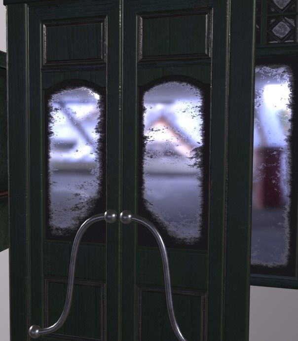 Front Shop Wood Kit Low-poly 3D model_2