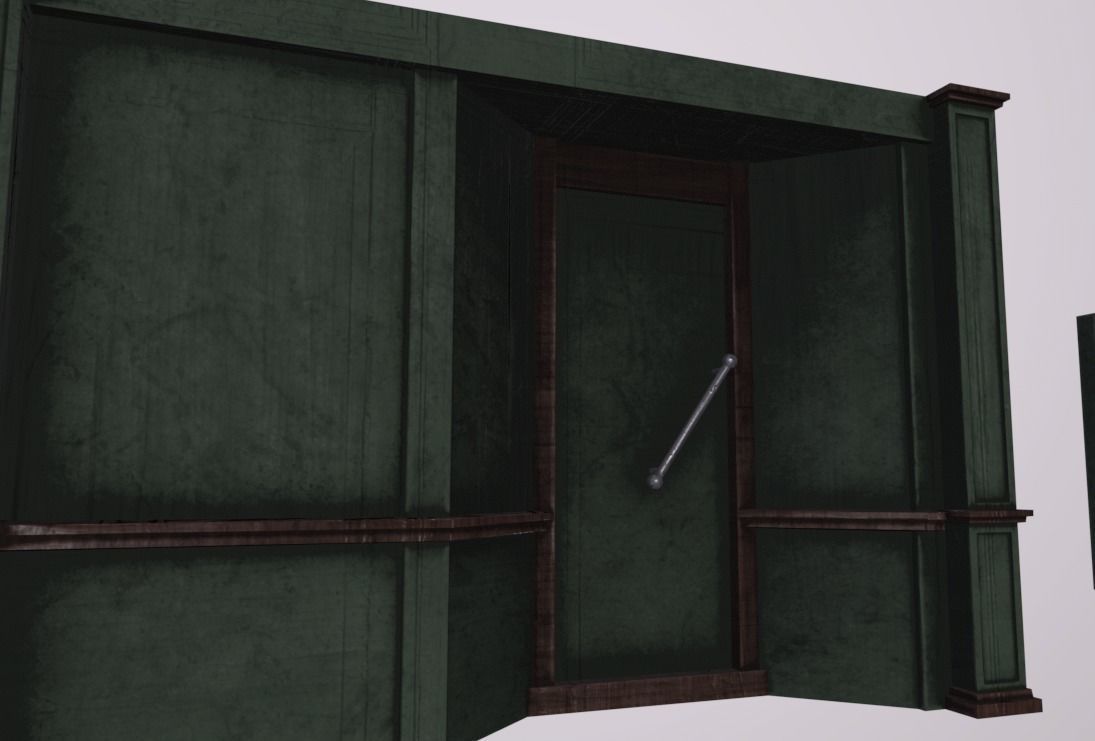 Front Shop Wood Kit Low-poly 3D model_5