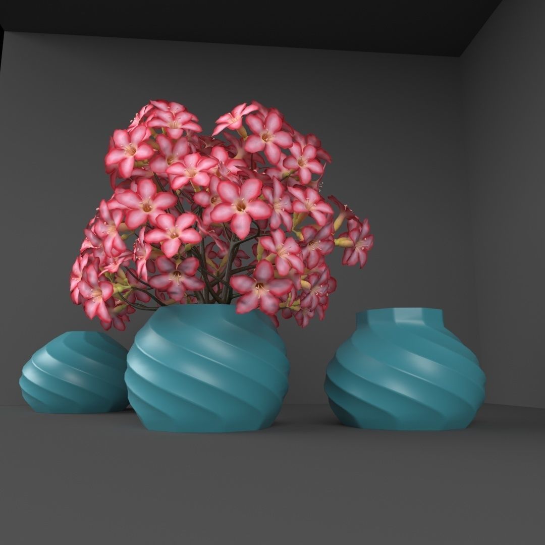vase with plant Free 3D model_2
