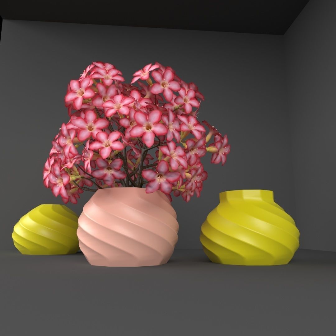 vase with plant Free 3D model_4