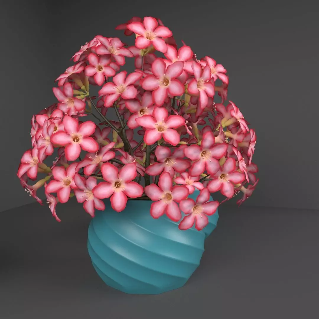 vase with plant Free 3D model_0
