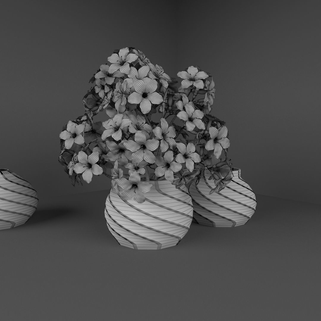 vase with plant Free 3D model_1