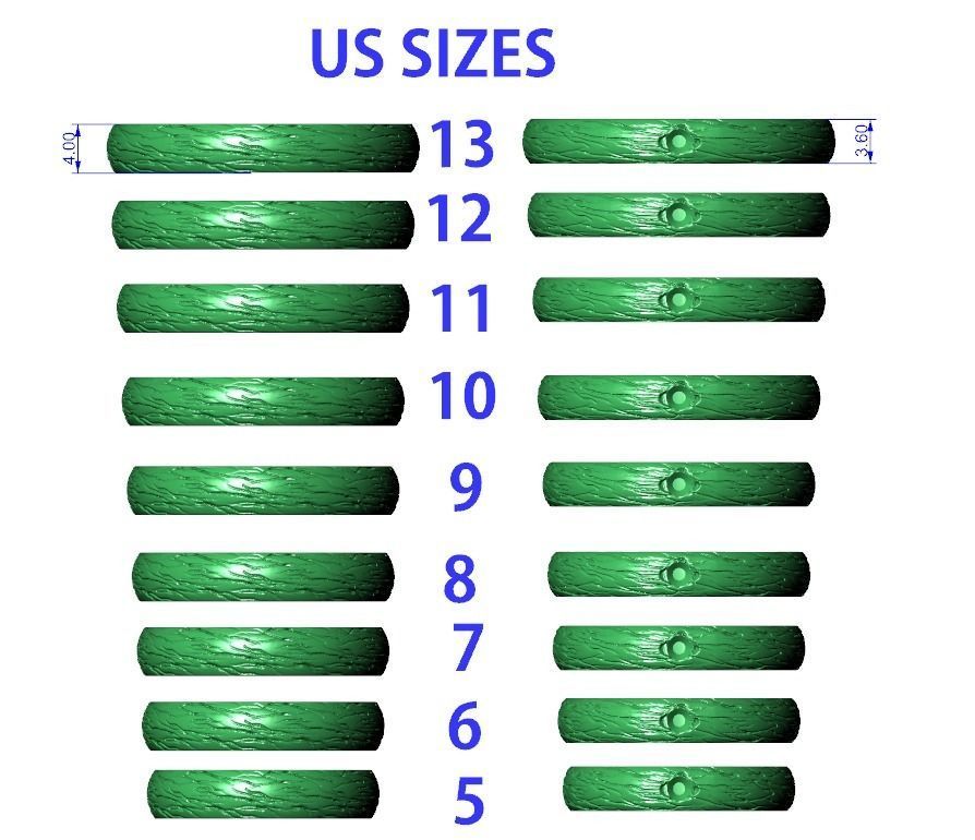 wedding bands set promise pair rings  3D print model_2