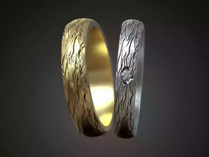 wedding bands set promise pair rings  3D print model